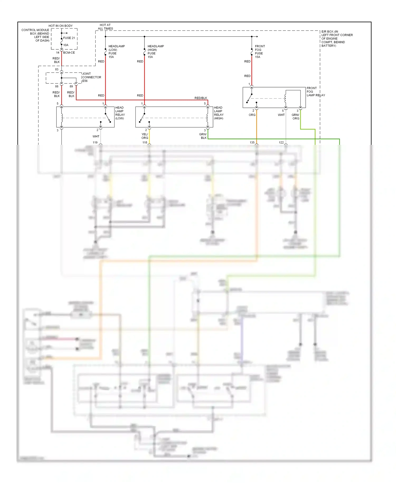 Wiring diagram blu for Hyundai Tiburon II (2002-2007) (25 of 43)