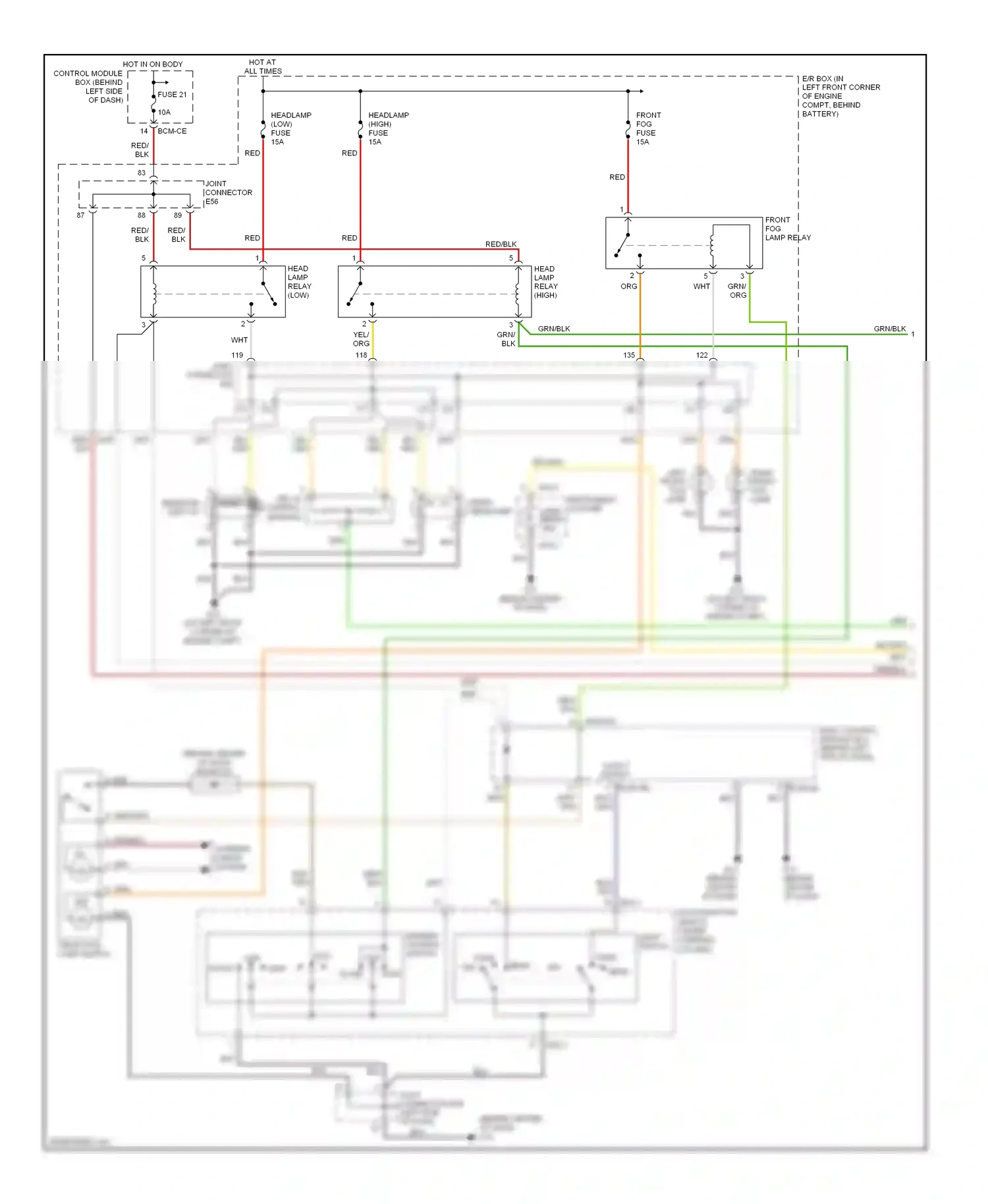 Wiring diagram blu for Hyundai Tiburon II (2002-2007) (24 of 43)