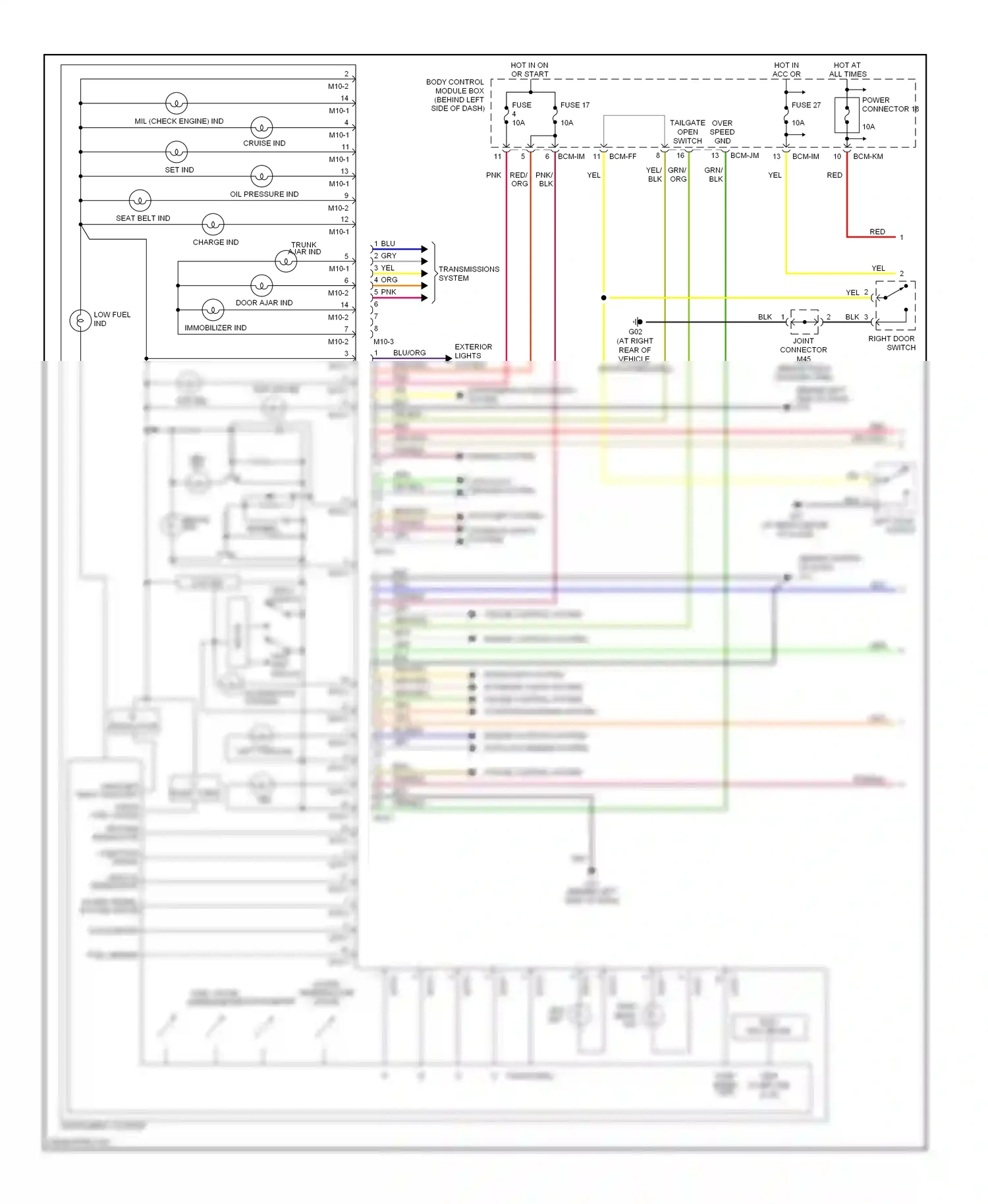 Wiring diagram cruise control system for Hyundai Tiburon II (2002-2007) (1 of 4)