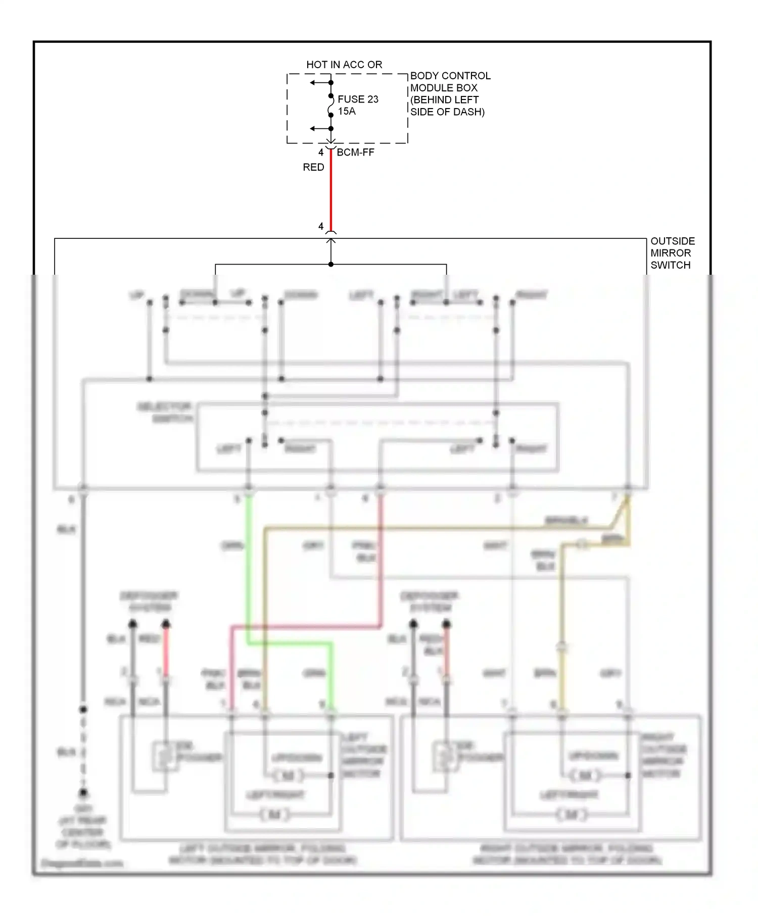 Wiring diagram defogger system for Hyundai Tiburon II (2002-2007) (3 of 3)