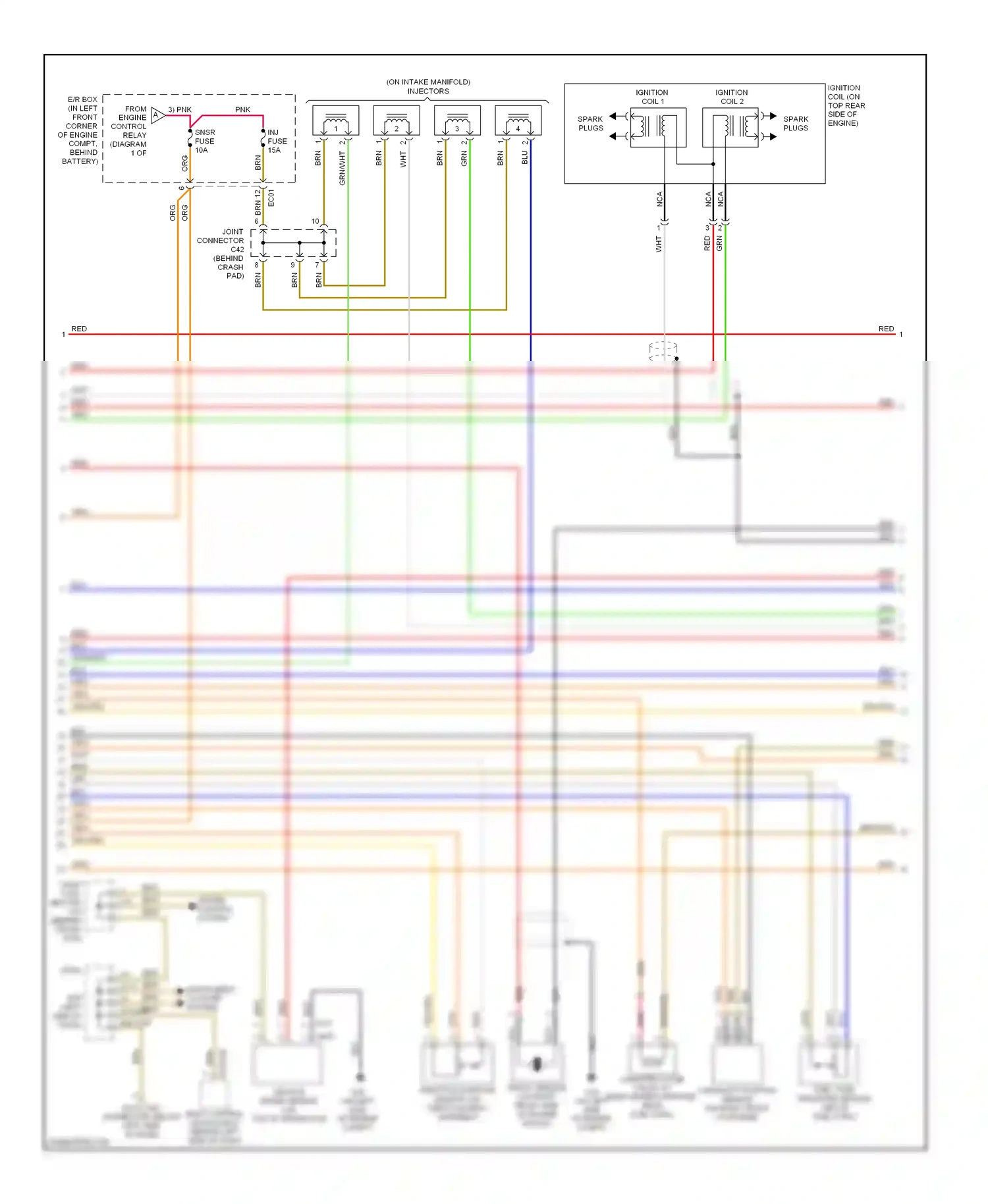 Wiring diagram ignition coil 2 for Hyundai Tiburon II (2002-2007) (1 of 1)
