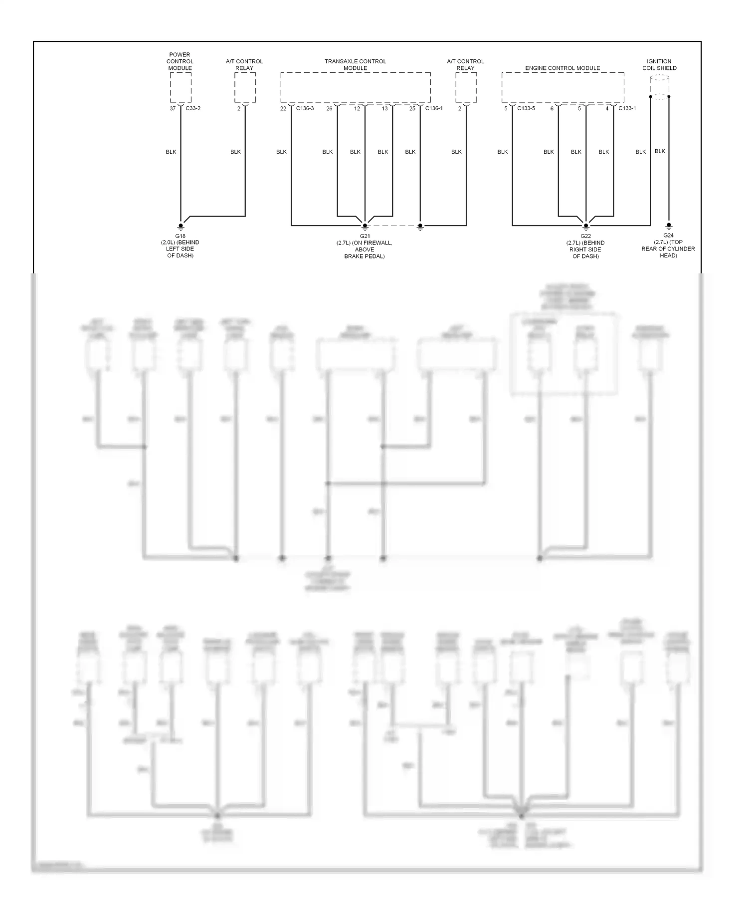 Wiring diagram ignition coil shield for Hyundai Tiburon II (2002-2007) (1 of 1)
