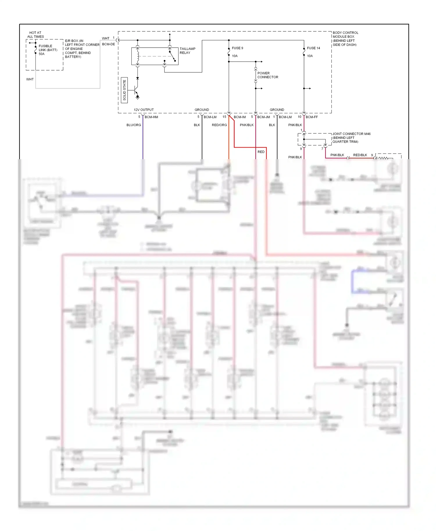 Wiring diagram light switch for Hyundai Tiburon II (2002-2007) (3 of 4)