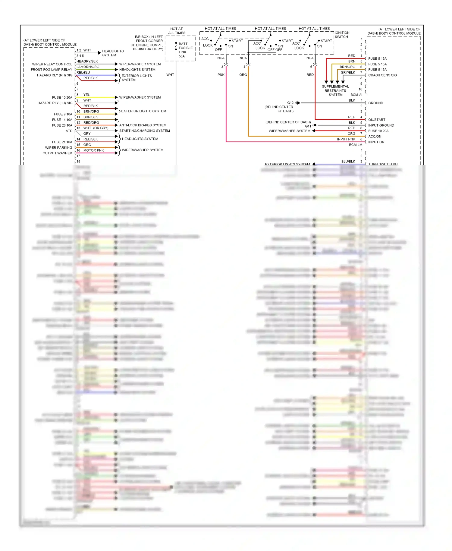Wiring diagram mirrors system for Hyundai Tiburon II (2002-2007) (1 of 1)