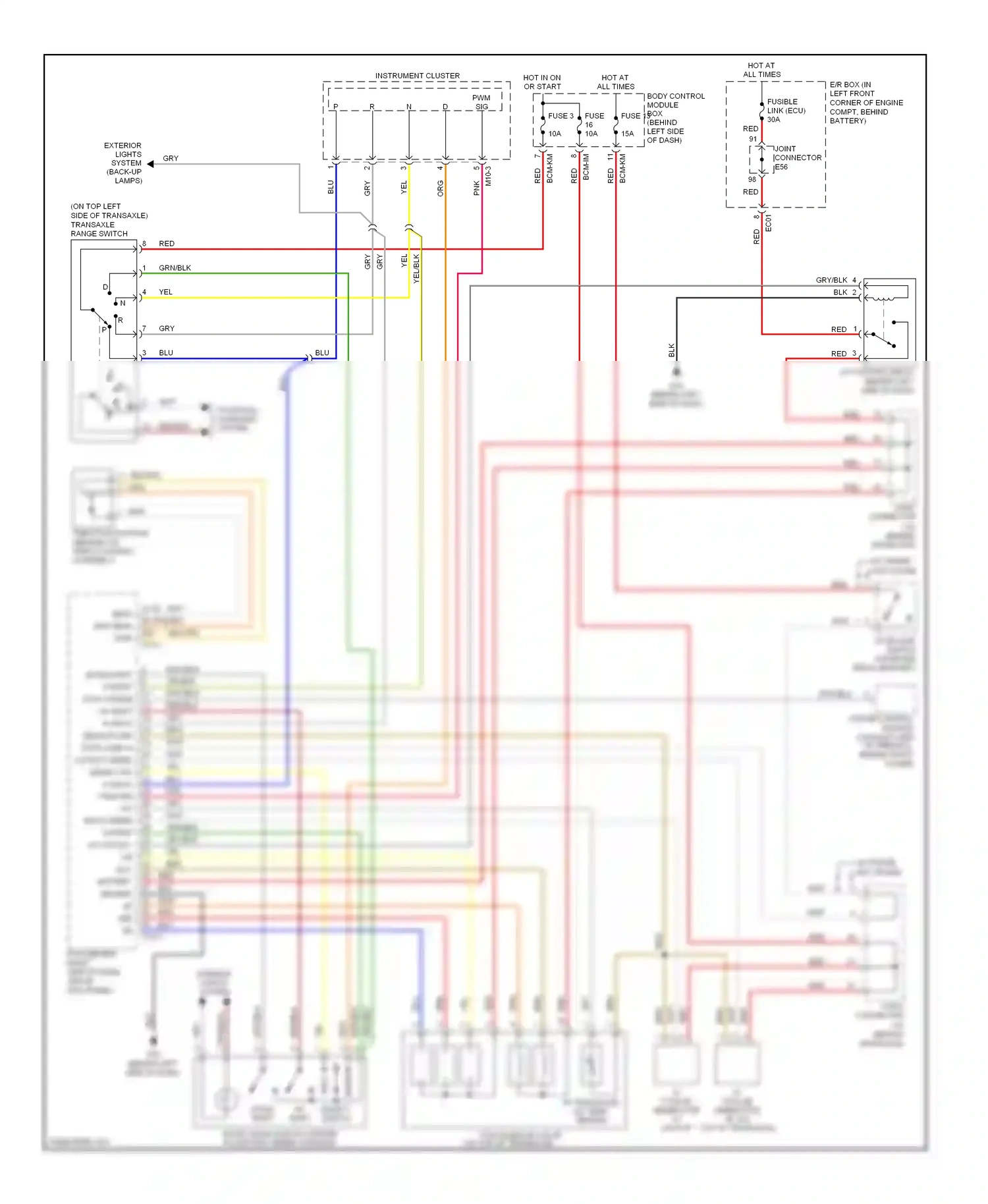 Wiring diagram starting/ charging system for Hyundai Tiburon II (2002-2007) (1 of 5)
