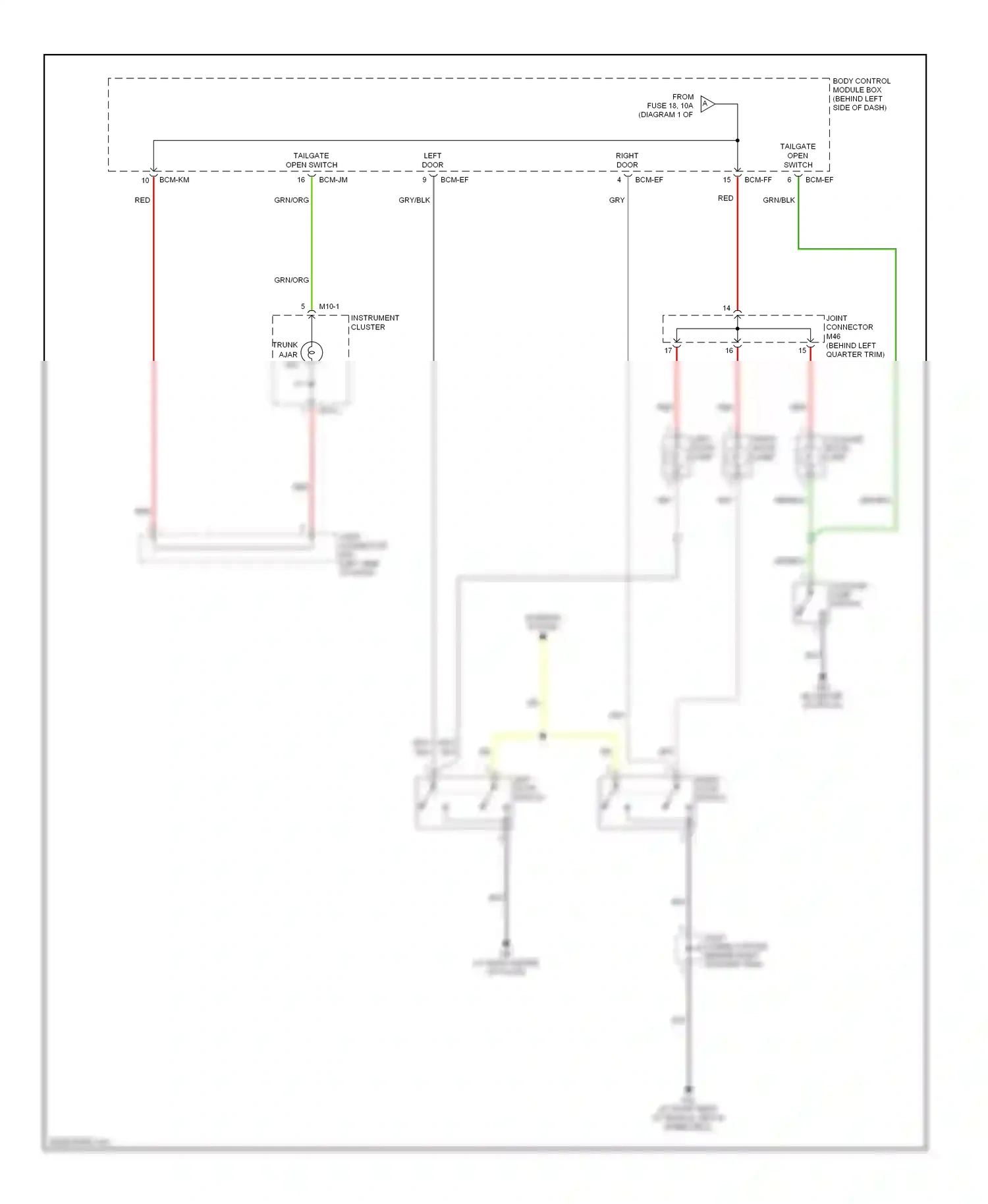 Wiring diagram warning system for Hyundai Tiburon II (2002-2007) (1 of 3)