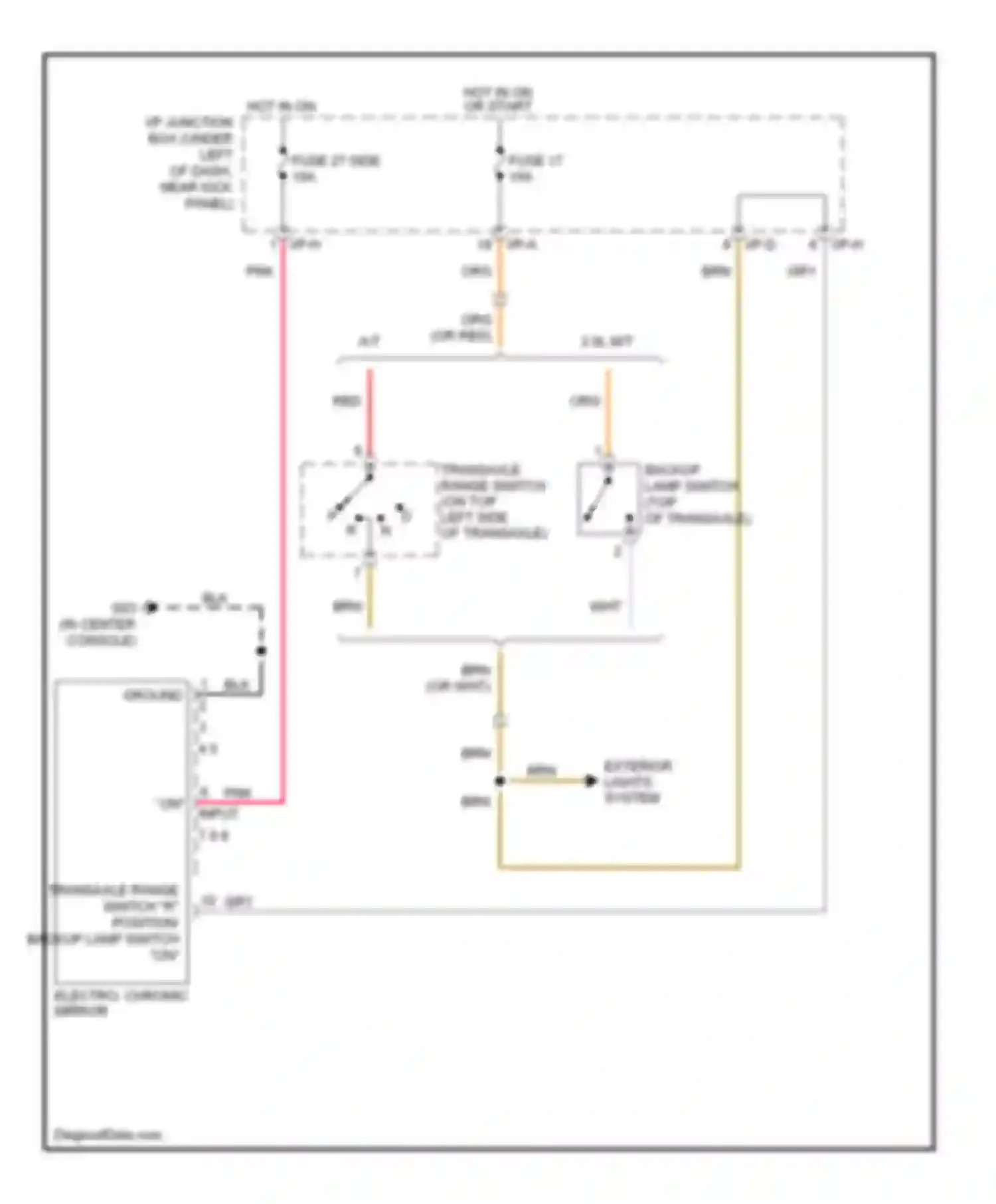 Tucson Hyundai I (2004-2011): Electrochromic mirror circuit