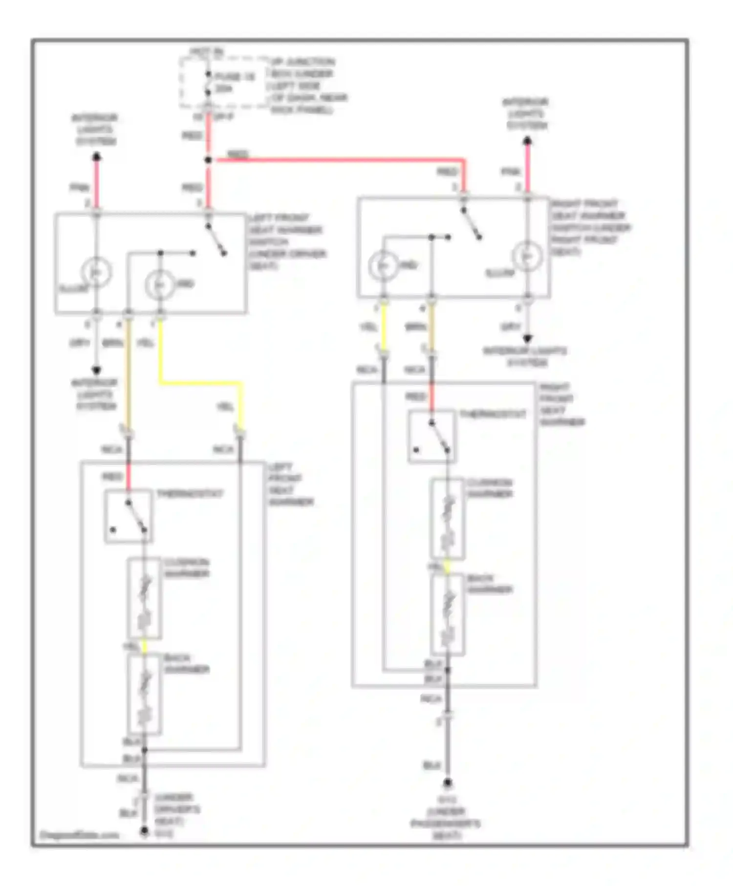 Tucson Hyundai I (2004-2011): Power seats circuit