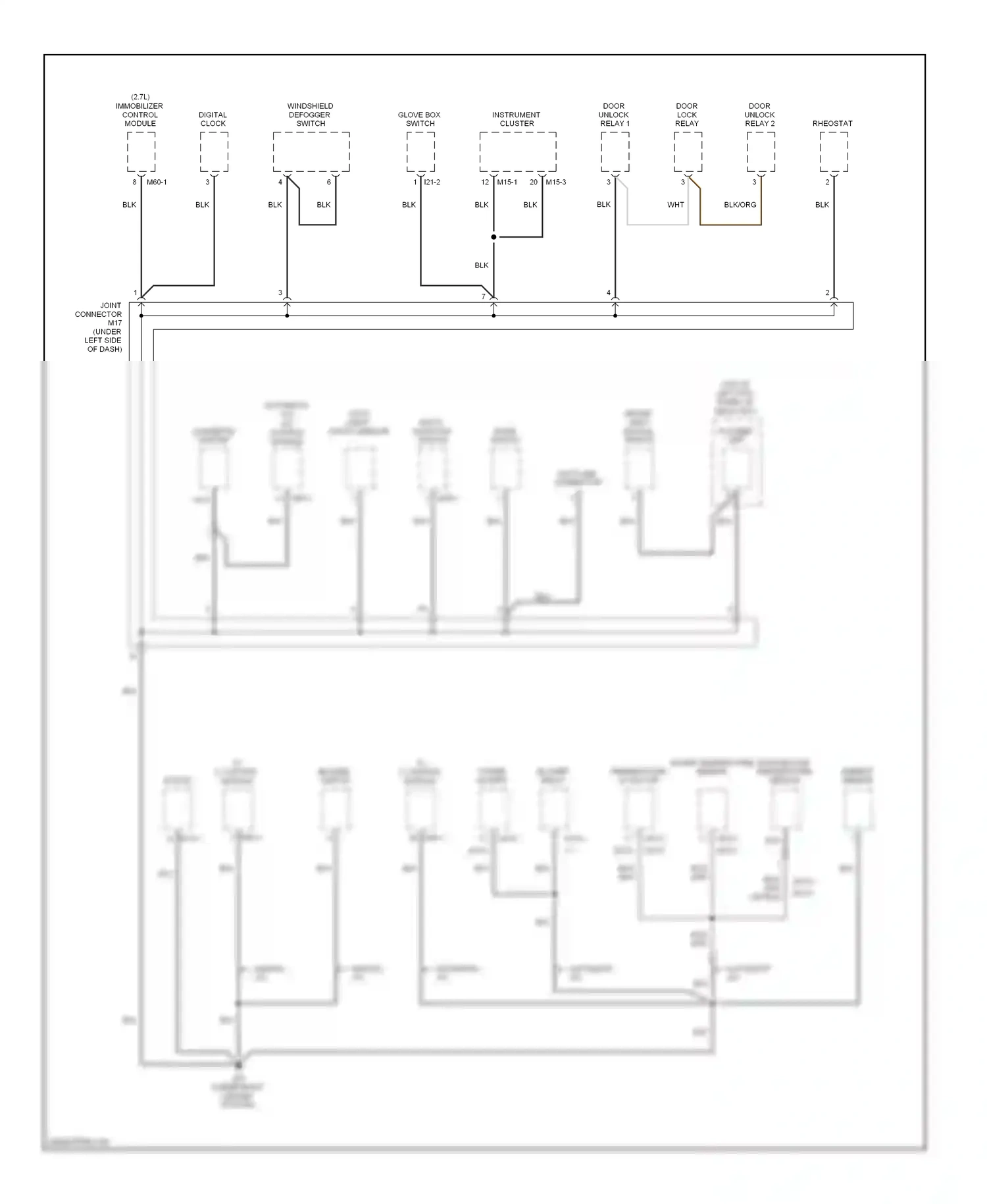 Hyundai Tucson I (2004-2011) (automatic a/c) a/c control module wiring diagram  (2 of 2)