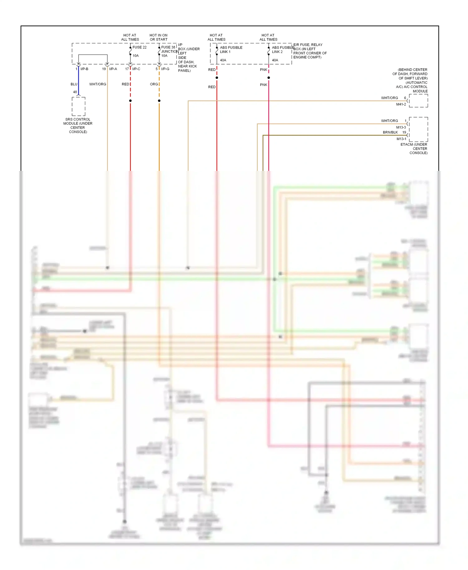 Hyundai Tucson I (2004-2011) (automatic a/c) a/c control module wiring diagram  (1 of 2)