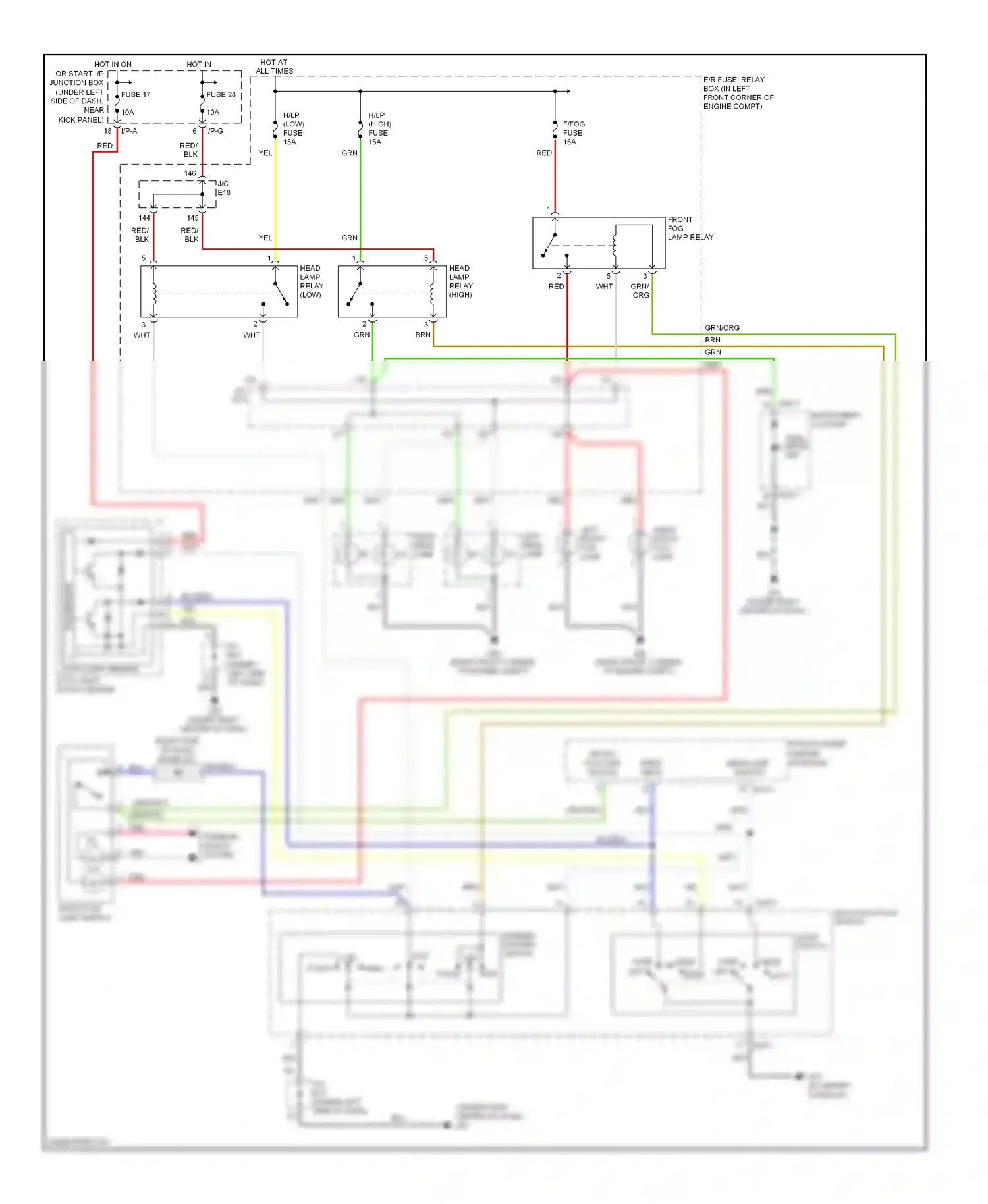 Wiring diagram kick panel) i/p-a for Hyundai Tucson I (2004-2011) (1 of 1)