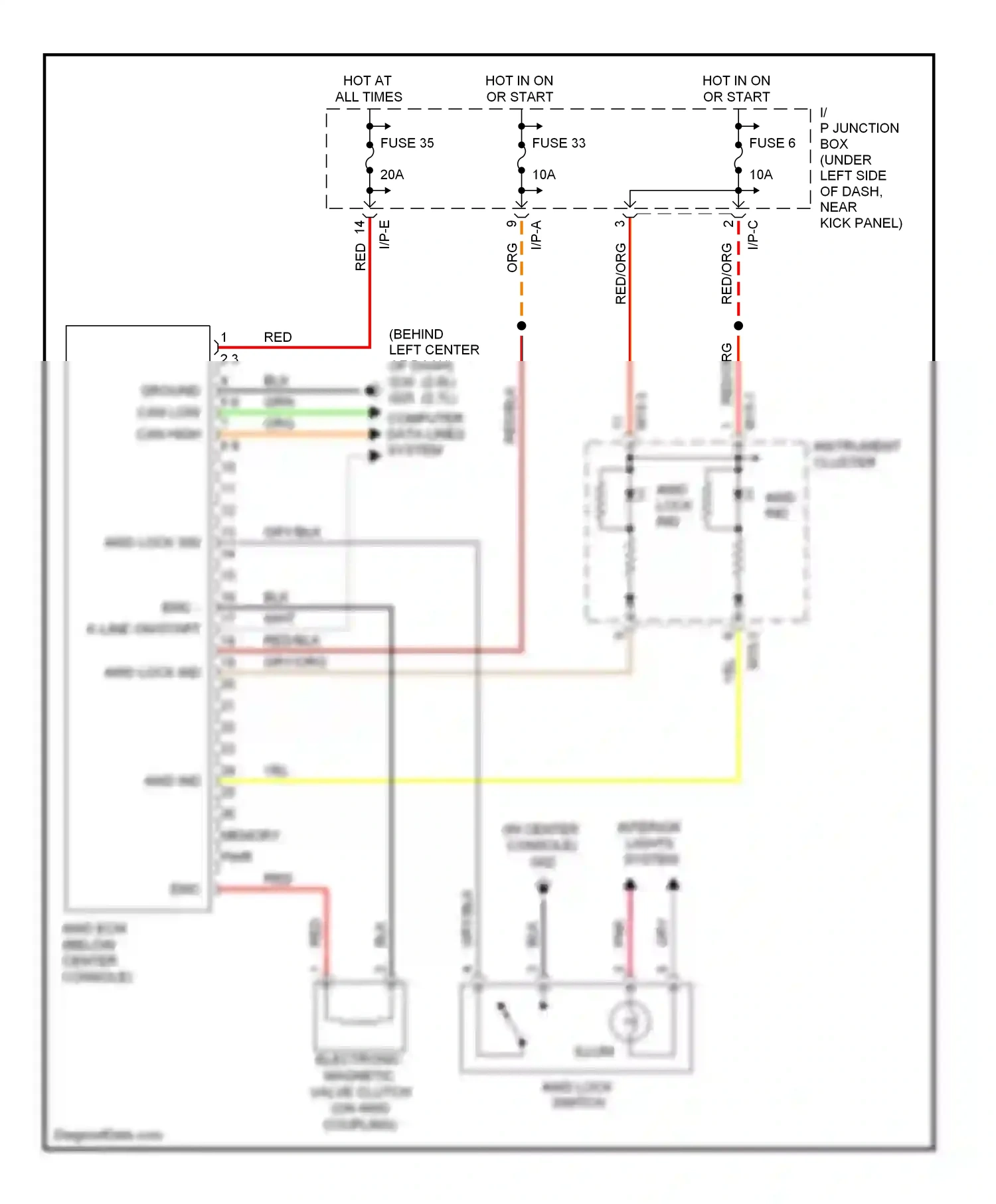 Wiring diagram lock ind for Hyundai Tucson I (2004-2011) (2 of 2)
