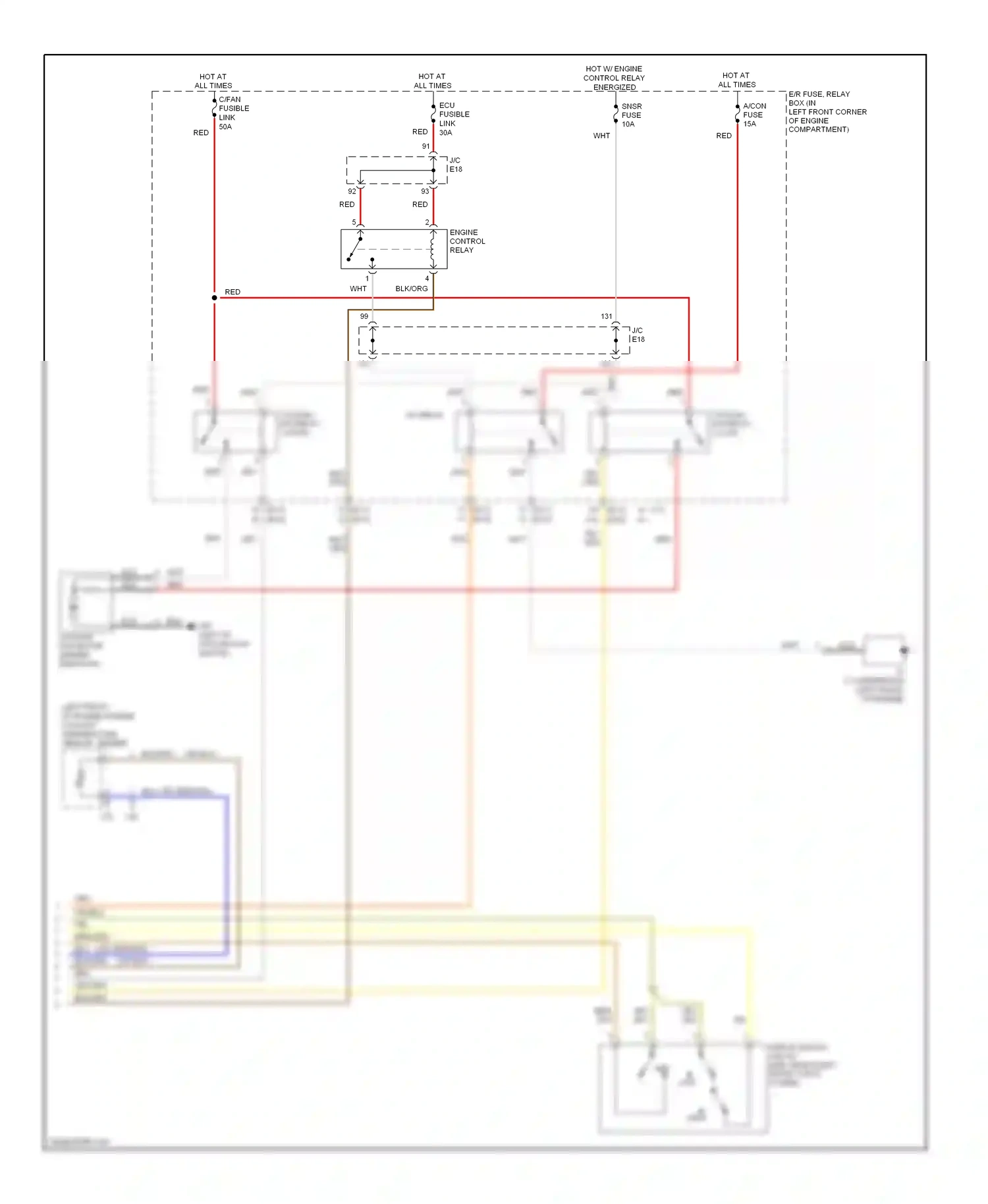 Wiring diagram mid low for Hyundai Tucson I (2004-2011) (1 of 1)