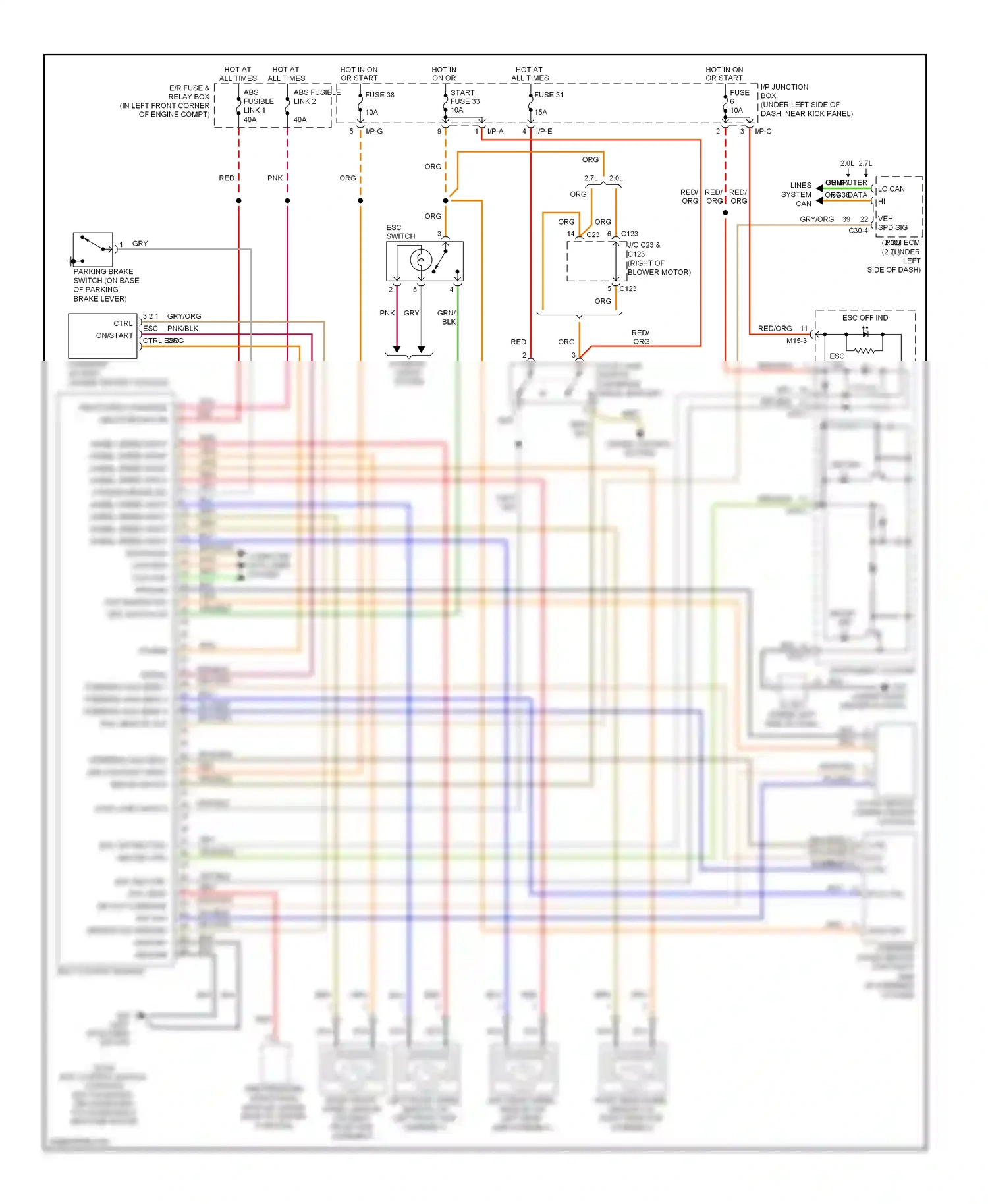 Wiring diagram red for Hyundai Tucson I (2004-2011) (3 of 62)