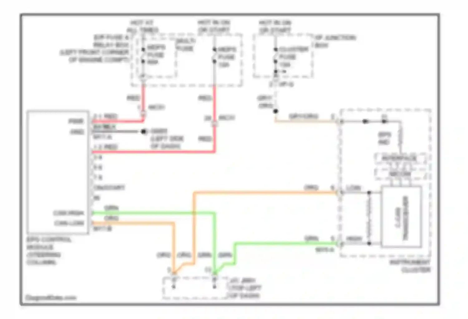 Tucson Hyundai II (2009-2015): Electronic power steering circuit
