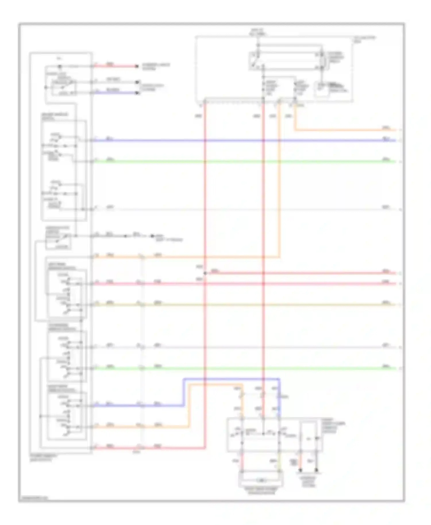 Tucson Hyundai II (2009-2015): Power windows circuit, with safety power windows (1 of 2)