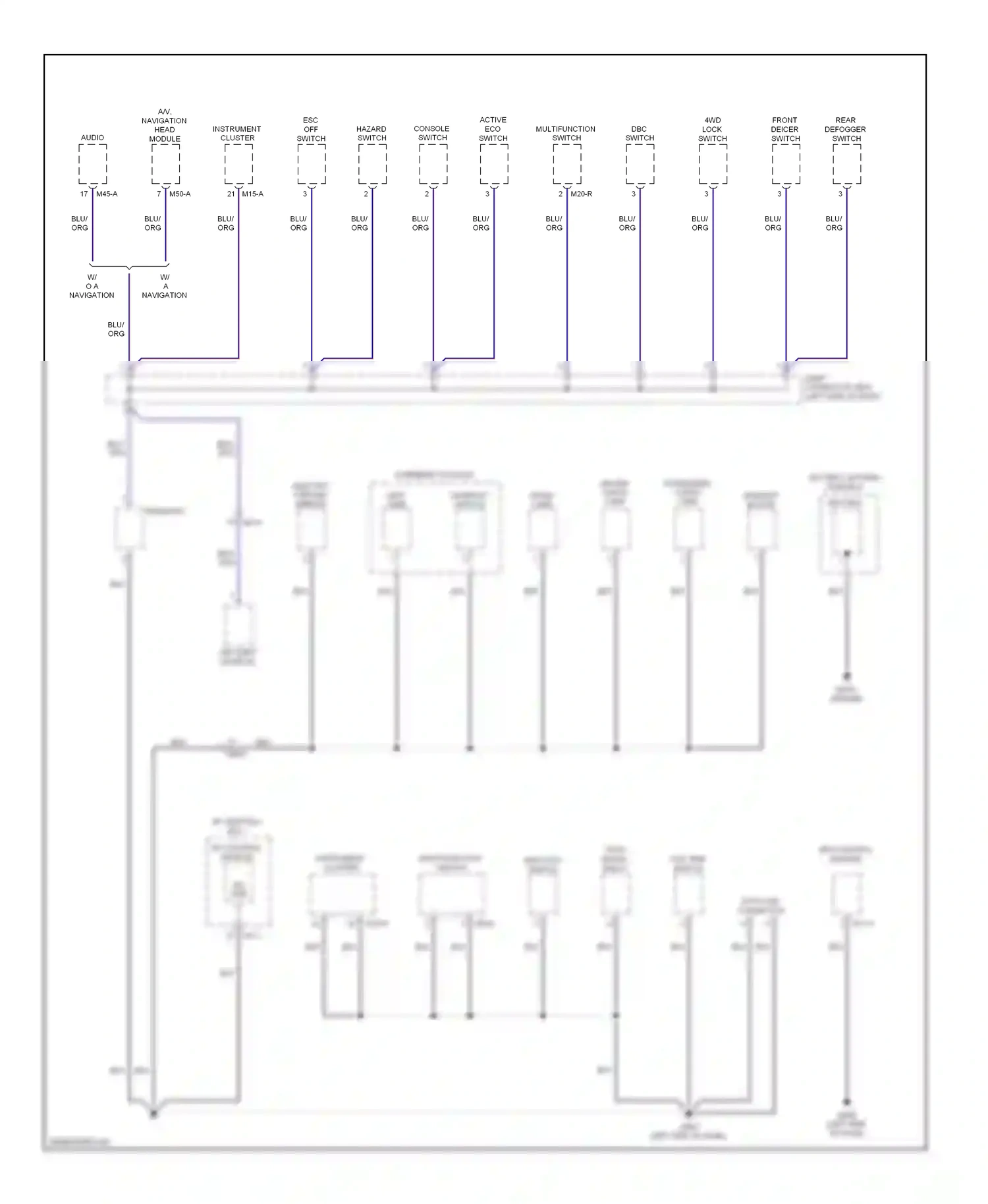 Wiring diagram a/v, navigation head module for Hyundai Tucson II (2009-2015) (3 of 3)