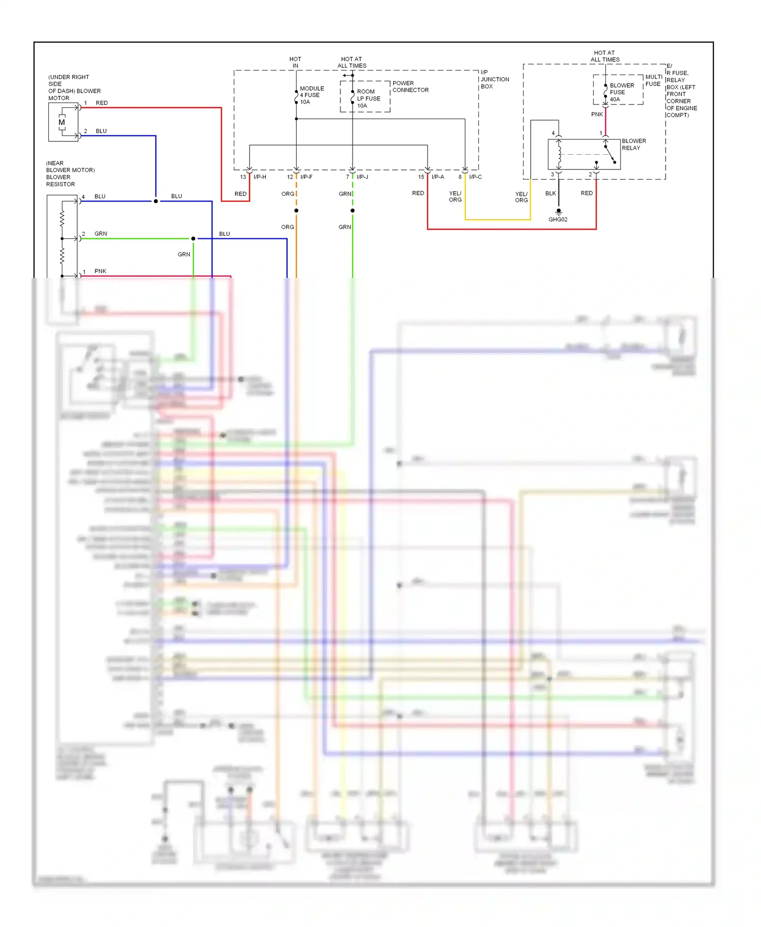 Wiring diagram blower switch for Hyundai Tucson II (2009-2015) (1 of 1)