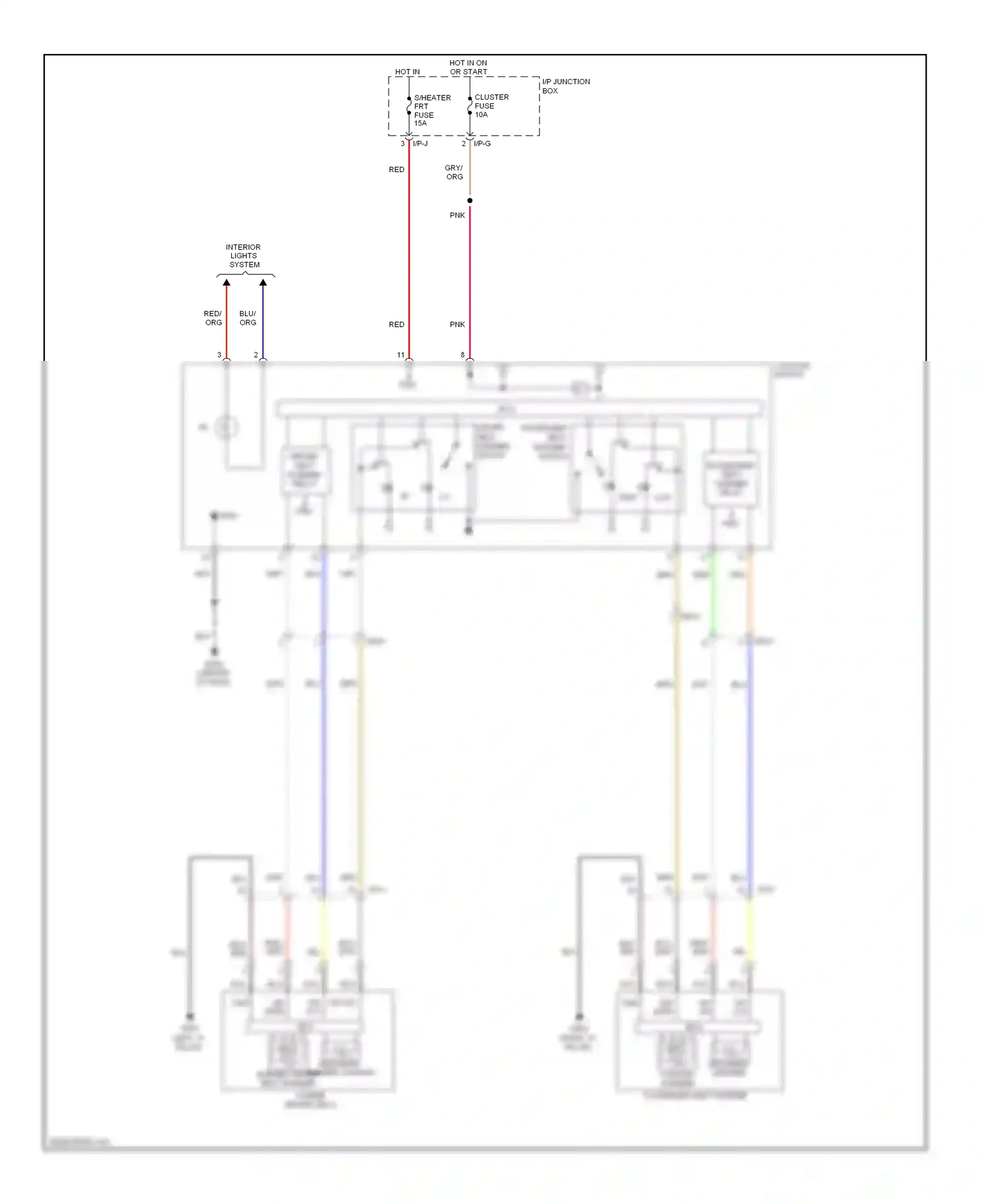 Wiring diagram console switch for Hyundai Tucson II (2009-2015) (2 of 4)