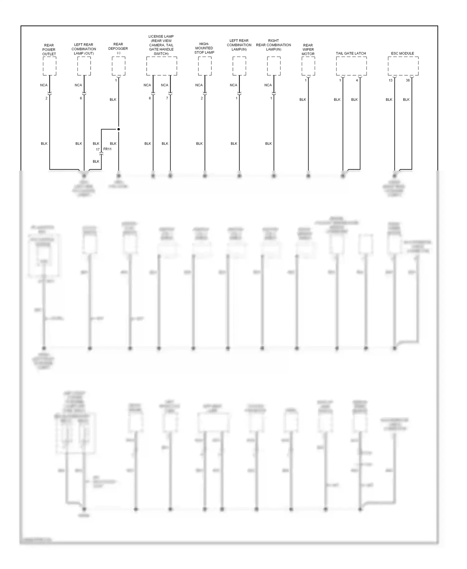 Wiring diagram ignition lock switch for Hyundai Tucson II (2009-2015) (1 of 2)