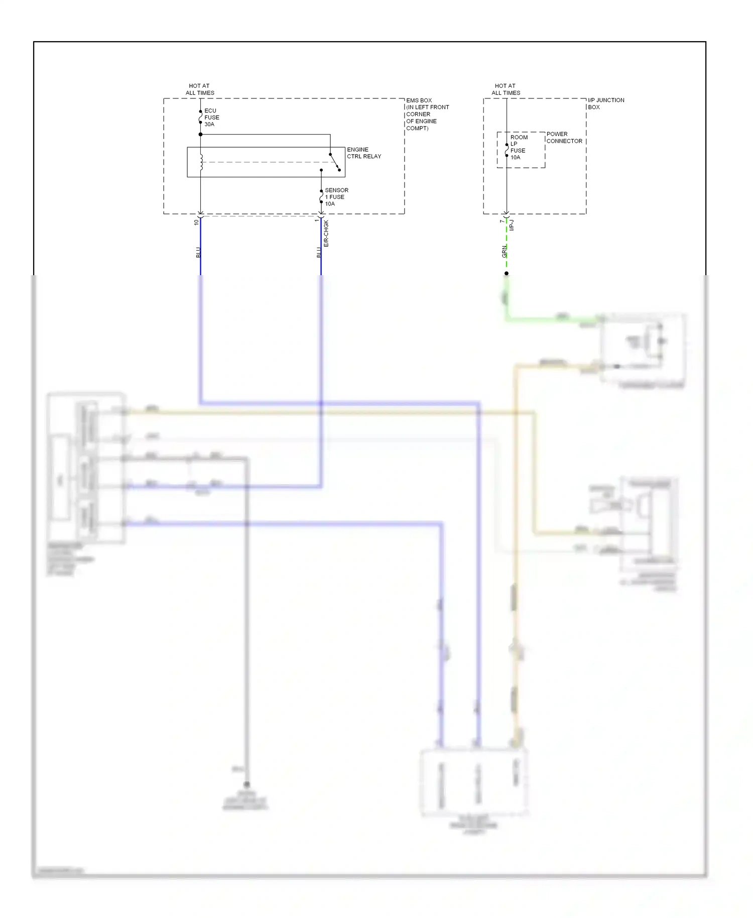 Wiring diagram immo data line for Hyundai Tucson II (2009-2015) (1 of 3)