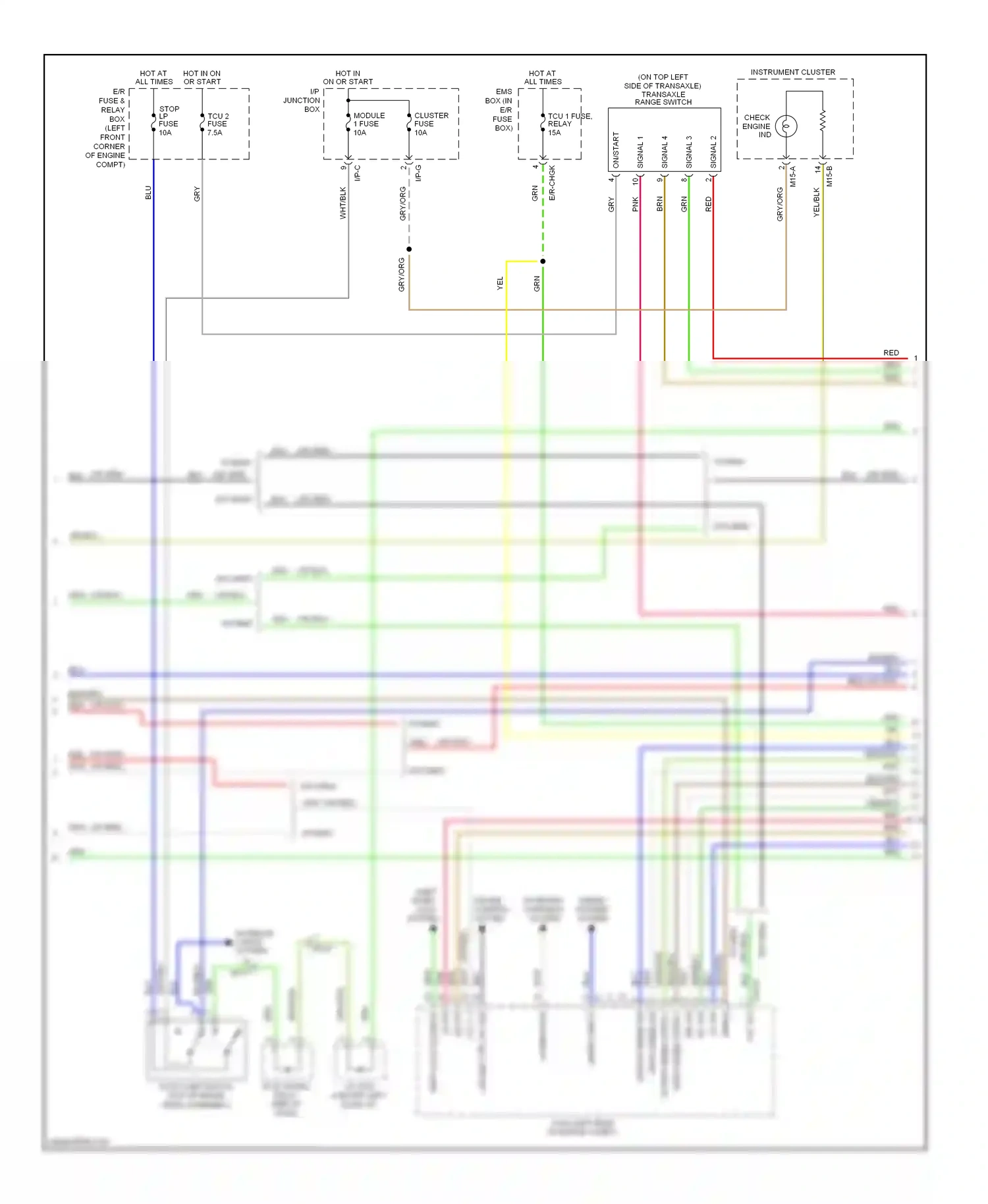 Wiring diagram input speed sig for Hyundai Tucson II (2009-2015) (1 of 2)