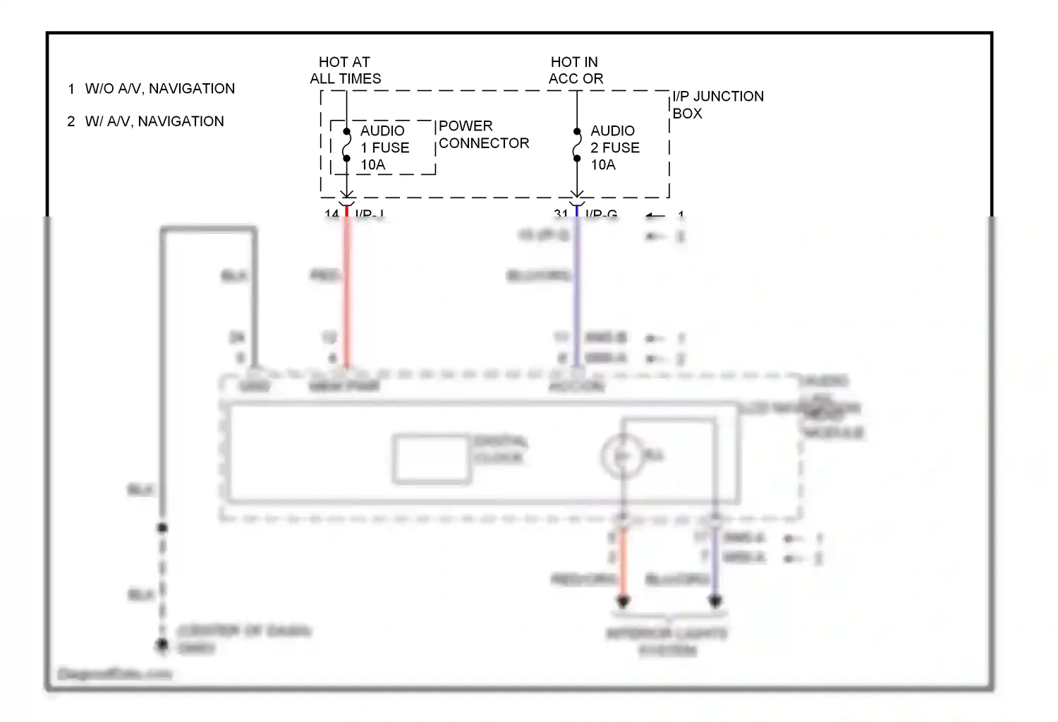 Wiring diagram lcd navigation head module for Hyundai Tucson II (2009-2015) (1 of 1)