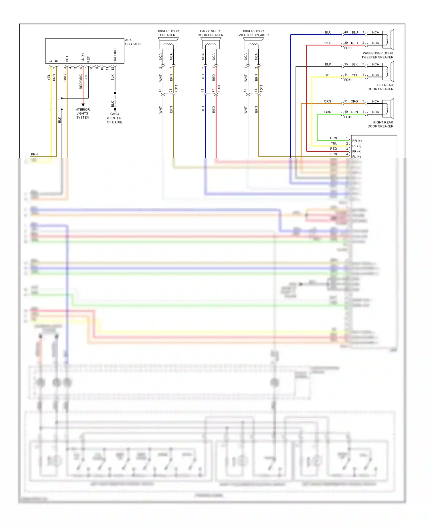 Wiring diagram left hands free remote control switch for Hyundai Tucson II (2009-2015) (1 of 4)