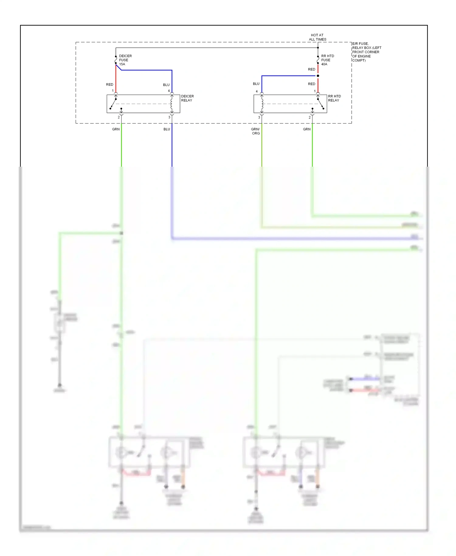 Wiring diagram rear defogger switch input for Hyundai Tucson II (2009-2015) (1 of 1)