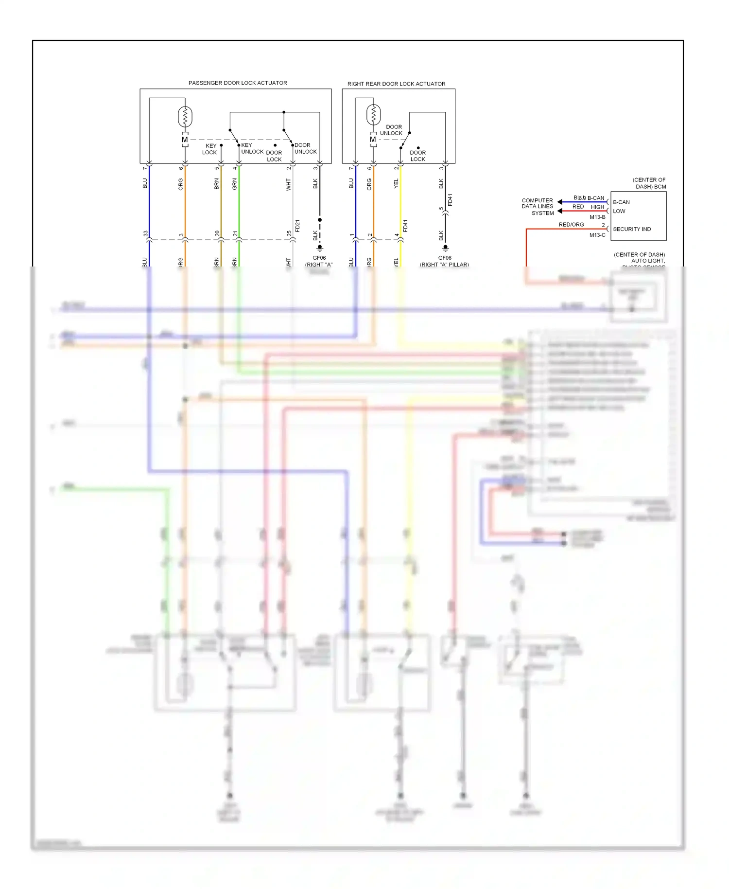 Wiring diagram tail gate latch tail gate open for Hyundai Tucson II (2009-2015) (1 of 2)