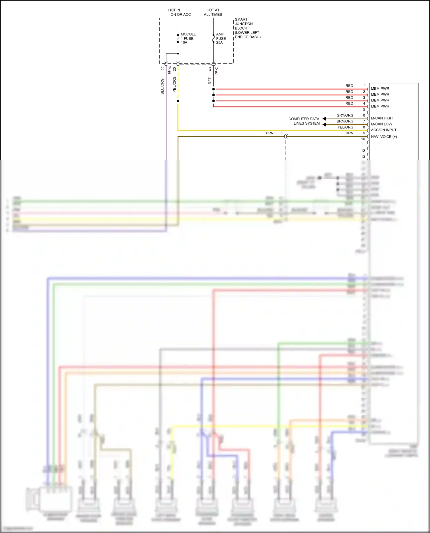 Wiring diagram acc/on input for Hyundai Tucson III facelift (2018-2021) (2 of 13)