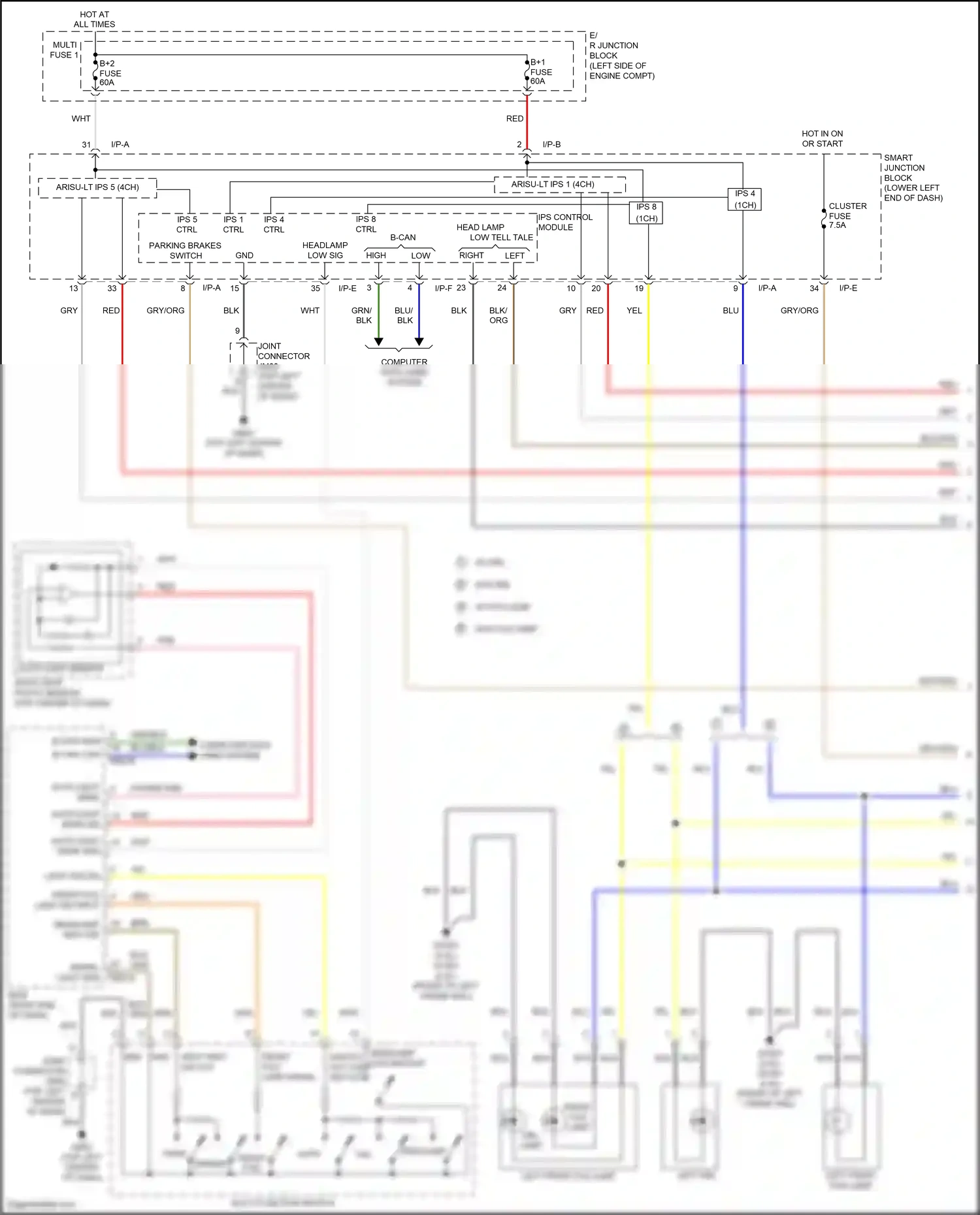 Wiring diagram auto light sensor for Hyundai Tucson III facelift (2018-2021) (1 of 1)