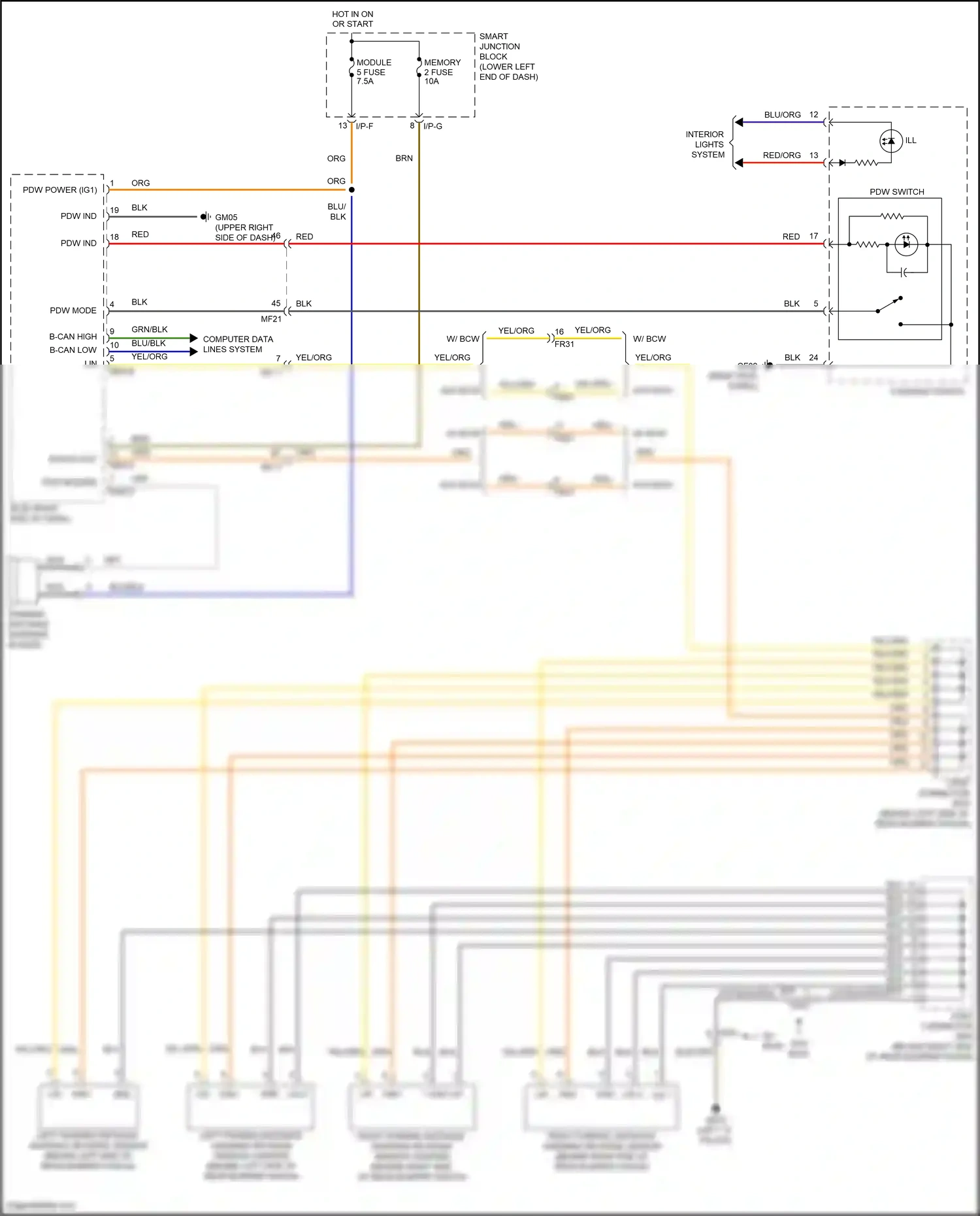 Wiring diagram console switch for Hyundai Tucson III facelift (2018-2021) (7 of 10)