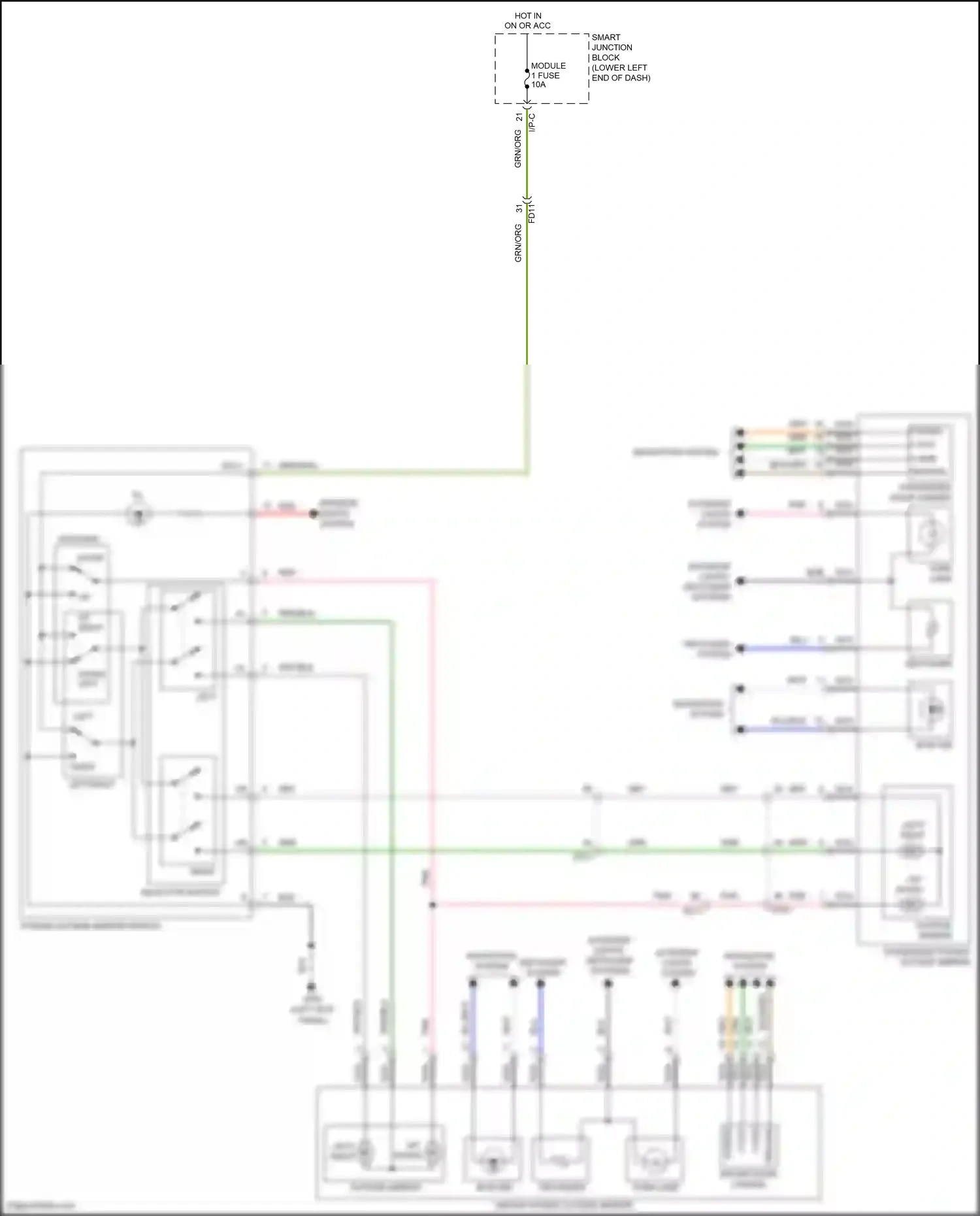 Wiring diagram down/ left for Hyundai Tucson III facelift (2018-2021) (1 of 1)