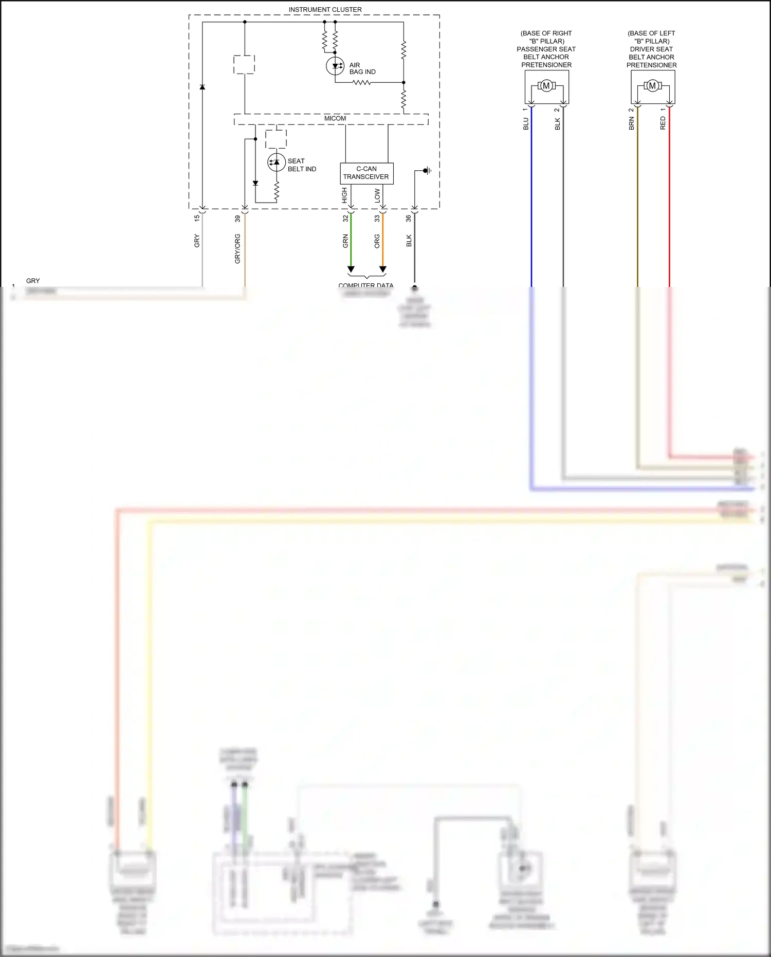 Wiring diagram driver front side impact sensor for Hyundai Tucson III facelift (2018-2021) (1 of 1)