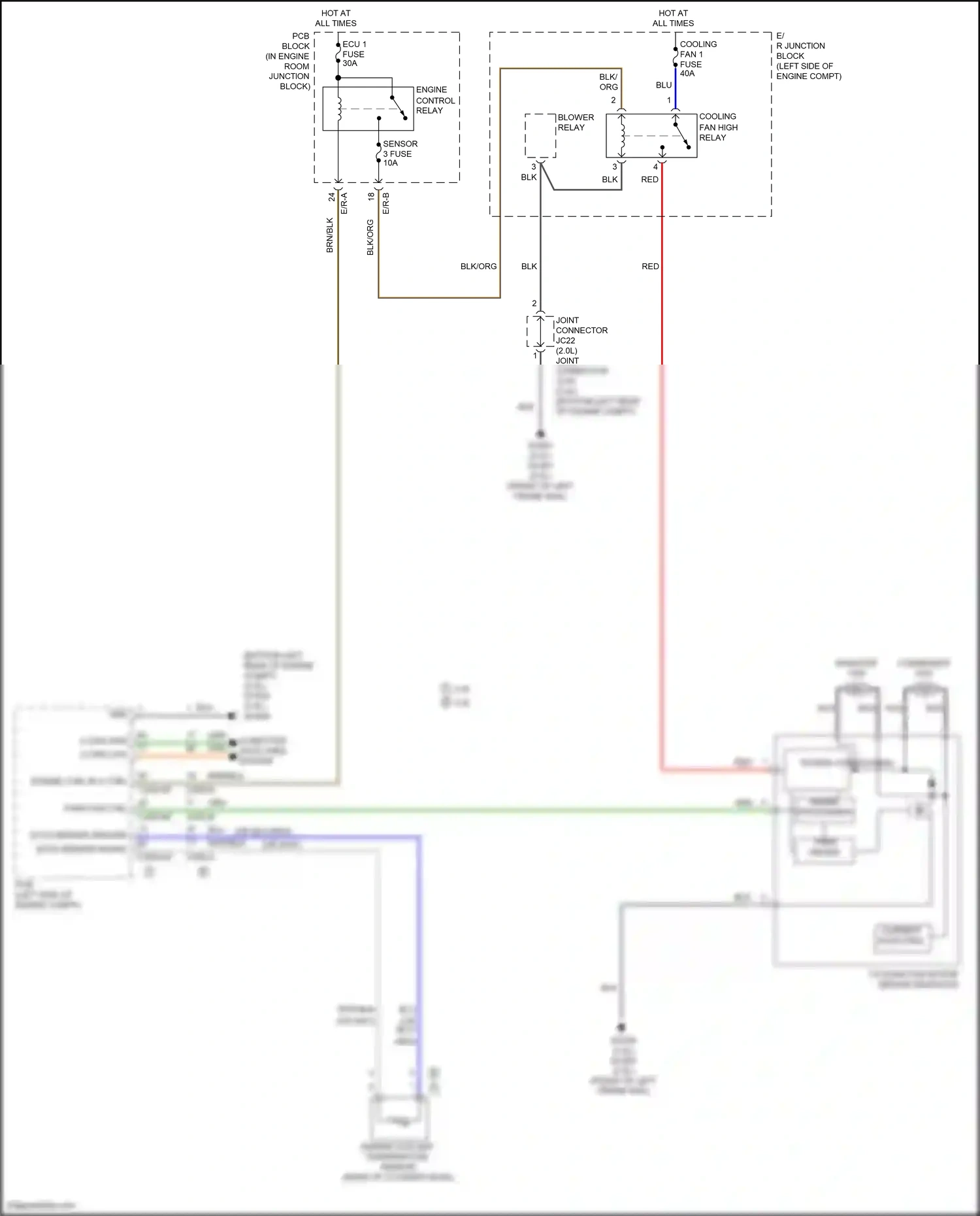 Wiring diagram engine coolant temperature sensor for Hyundai Tucson III facelift (2018-2021) (2 of 5)