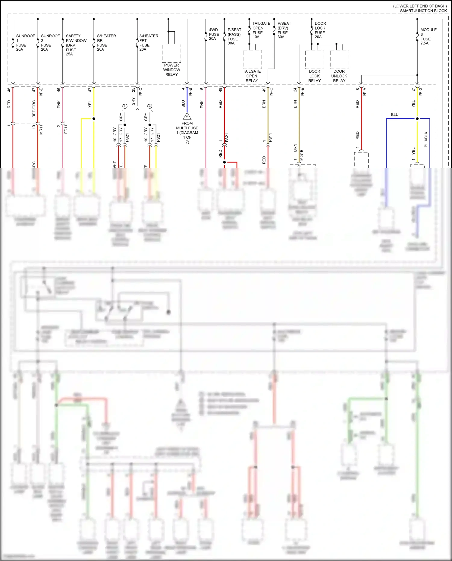 Wiring diagram forward collision avoidance assist unit for Hyundai Tucson III facelift (2018-2021) (4 of 4)