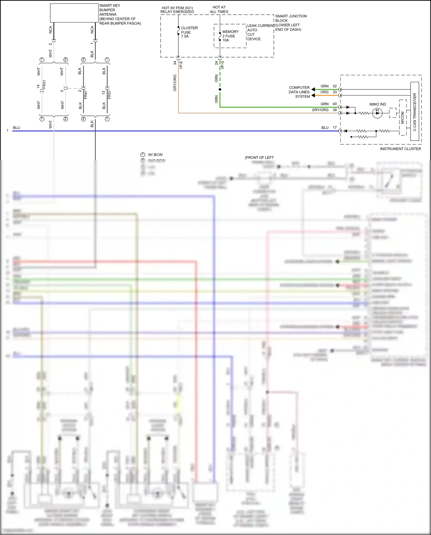 Wiring diagram immo data line for Hyundai Tucson III facelift (2018-2021) (2 of 4)