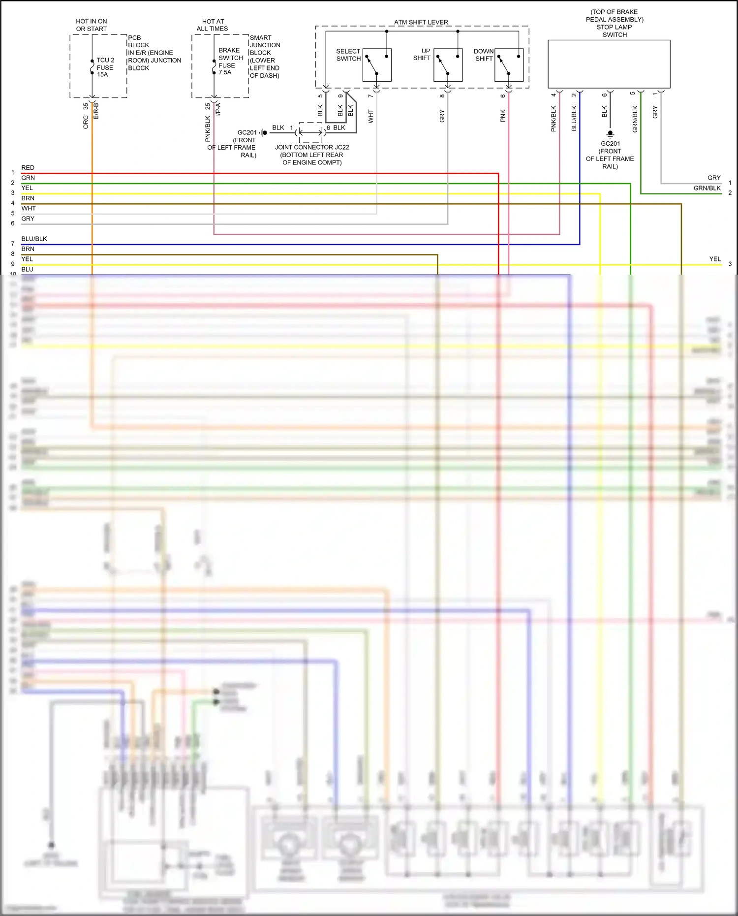 Wiring diagram input speed sensor for Hyundai Tucson III facelift (2018-2021) (3 of 4)