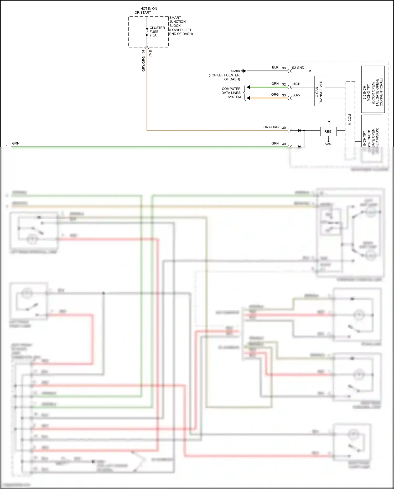 Wiring diagram i/p-e for Hyundai Tucson III facelift (2018-2021) (35 of 59)