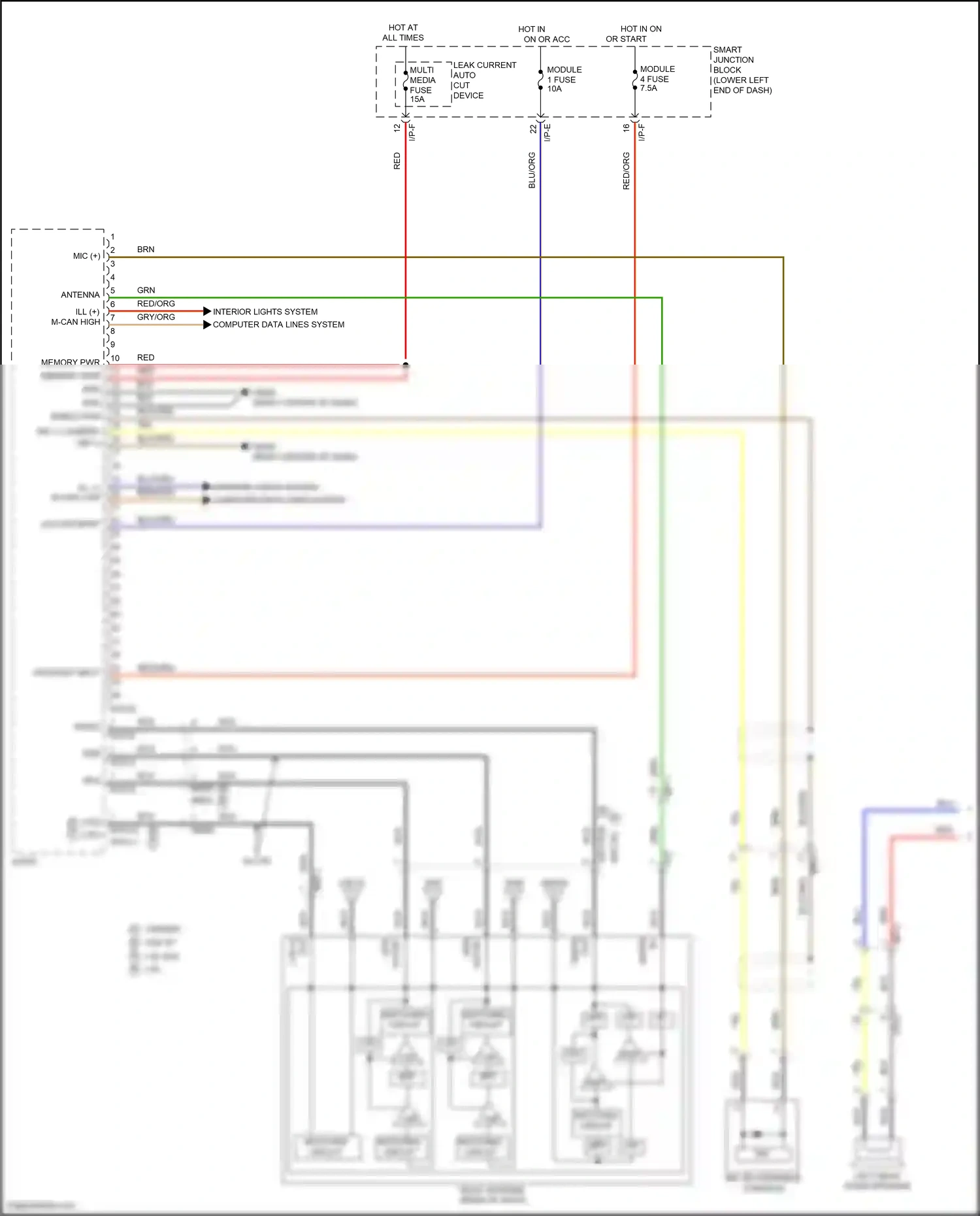 Wiring diagram i/p-e for Hyundai Tucson III facelift (2018-2021) (5 of 59)
