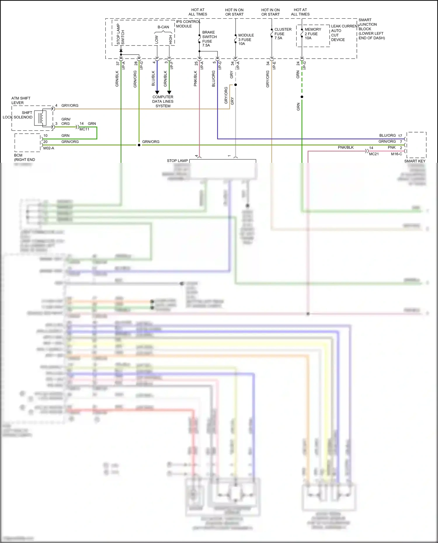 Wiring diagram i/p-e for Hyundai Tucson III facelift (2018-2021) (43 of 59)