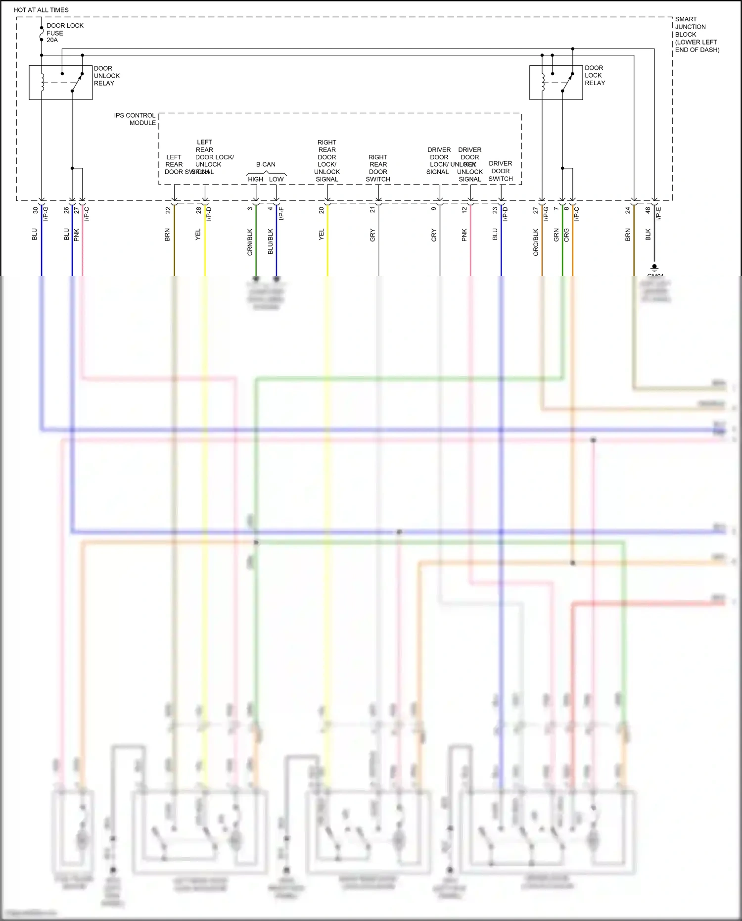 Wiring diagram i/p-e for Hyundai Tucson III facelift (2018-2021) (47 of 59)