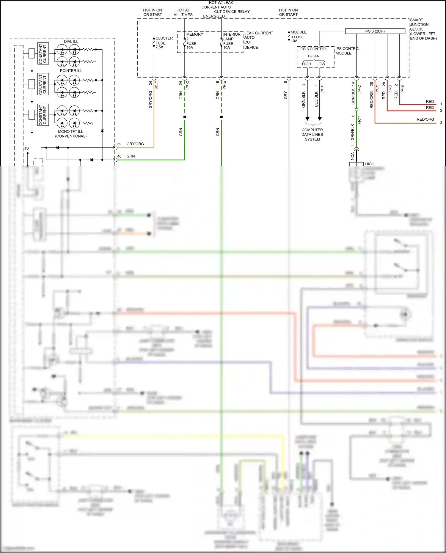 Wiring diagram ips 3 control for Hyundai Tucson III facelift (2018-2021) (3 of 4)