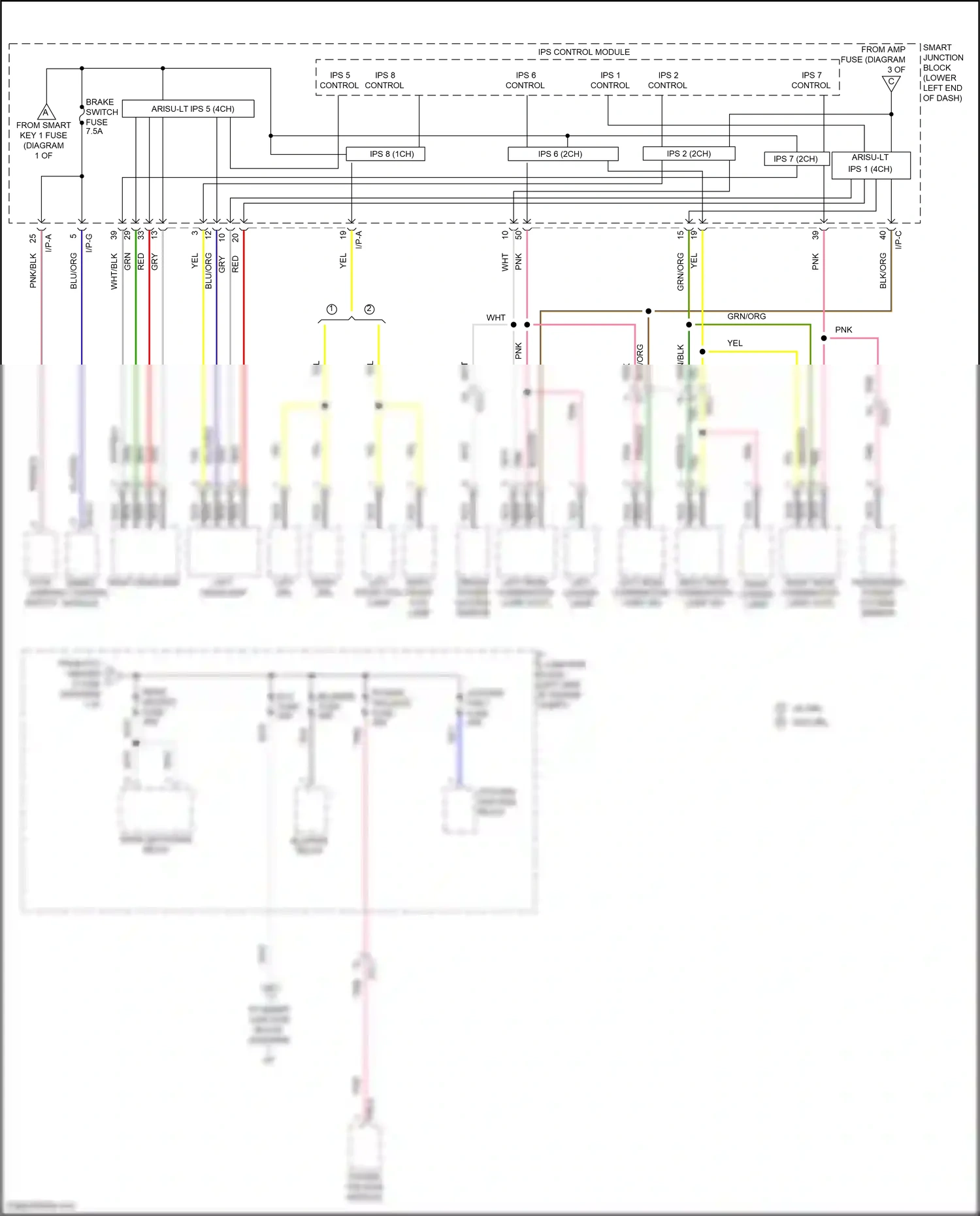 Wiring diagram ips 5 control for Hyundai Tucson III facelift (2018-2021) (3 of 3)