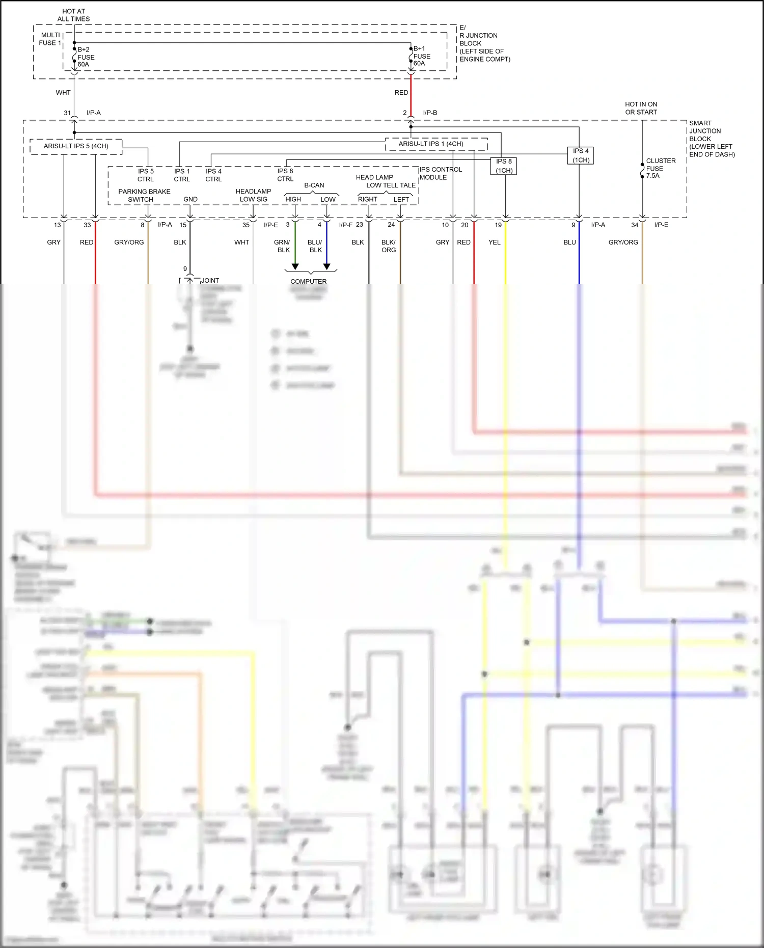 Wiring diagram ips 5 ctrl for Hyundai Tucson III facelift (2018-2021) (1 of 2)