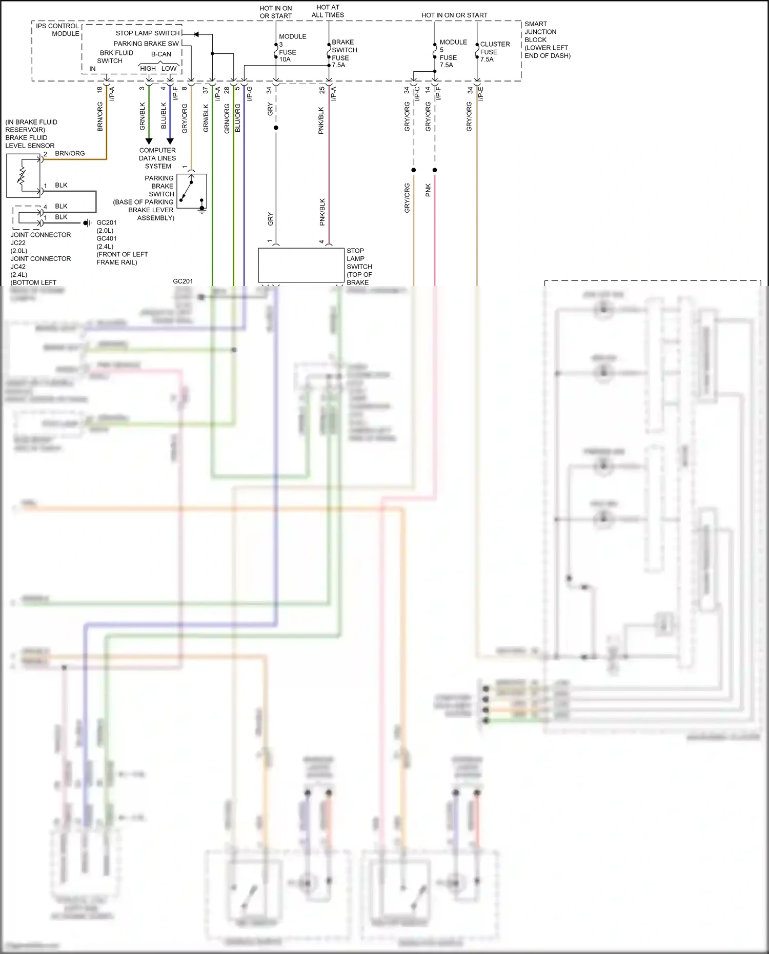 Wiring diagram ips control module for Hyundai Tucson III facelift (2018-2021) (1 of 36)