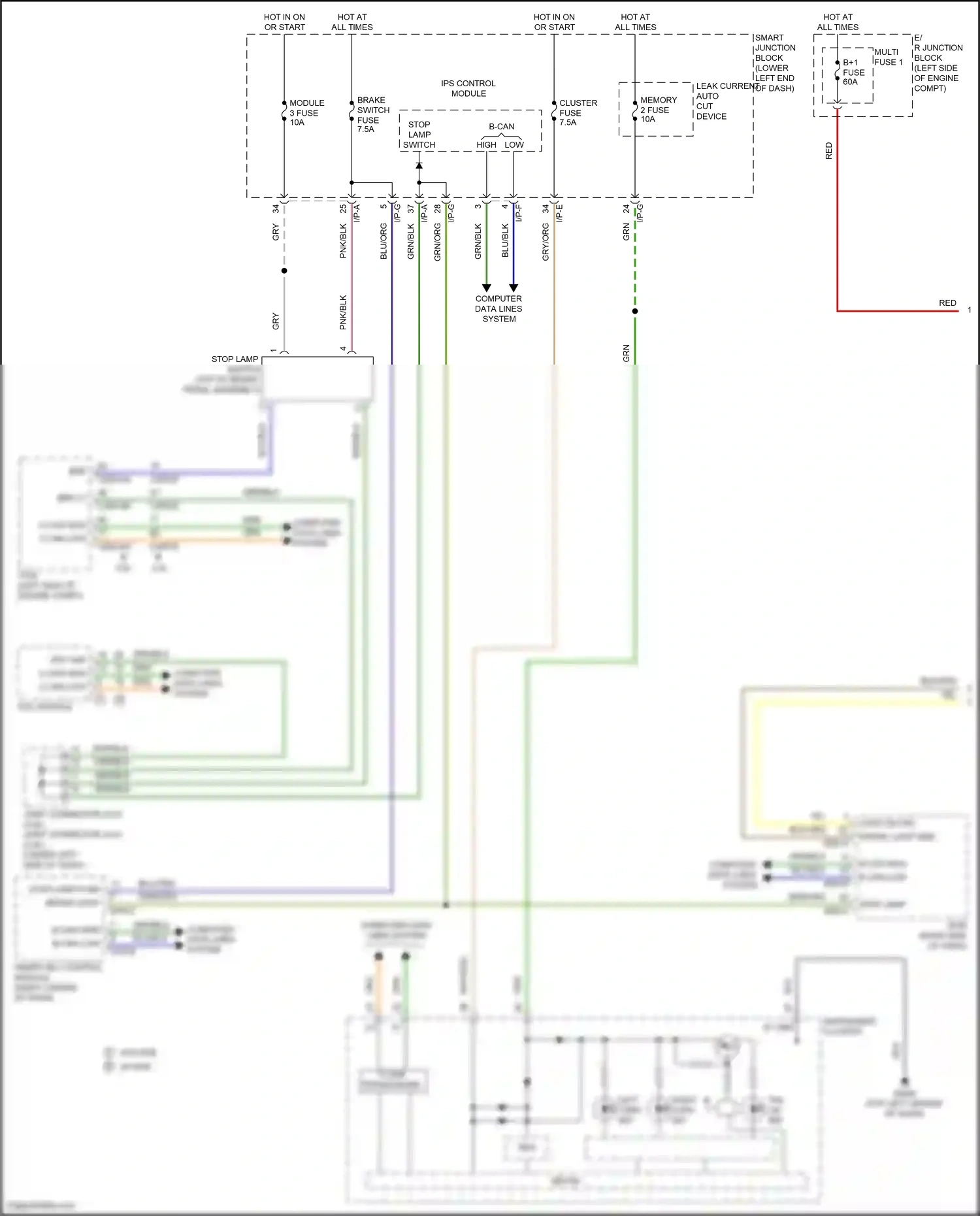 Wiring diagram ips control module for Hyundai Tucson III facelift (2018-2021) (31 of 36)