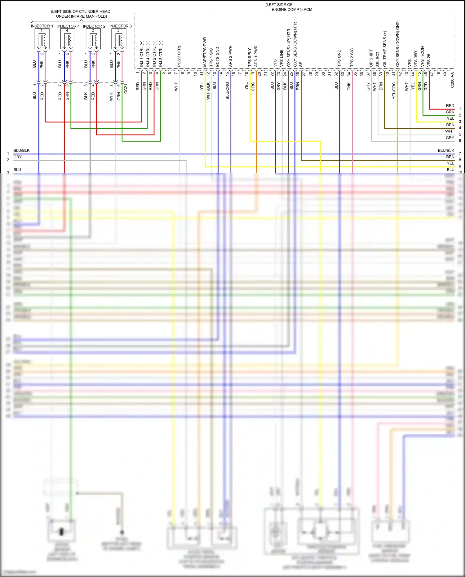 Wiring diagram knock sensor for Hyundai Tucson III facelift (2018-2021) (1 of 2)