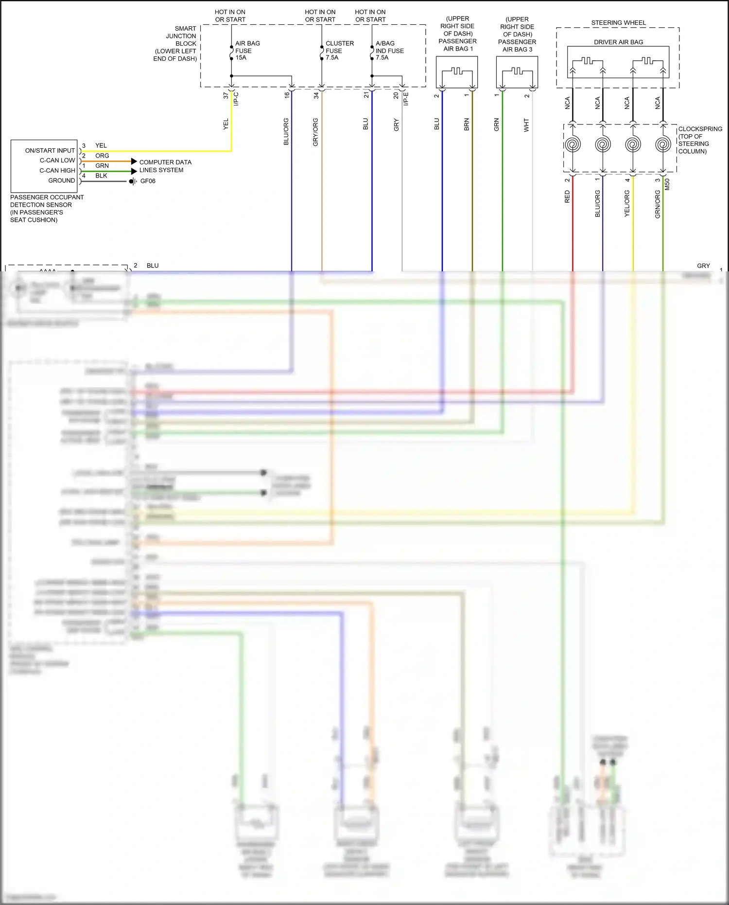 Wiring diagram left front impact sensor for Hyundai Tucson III facelift (2018-2021) (1 of 1)